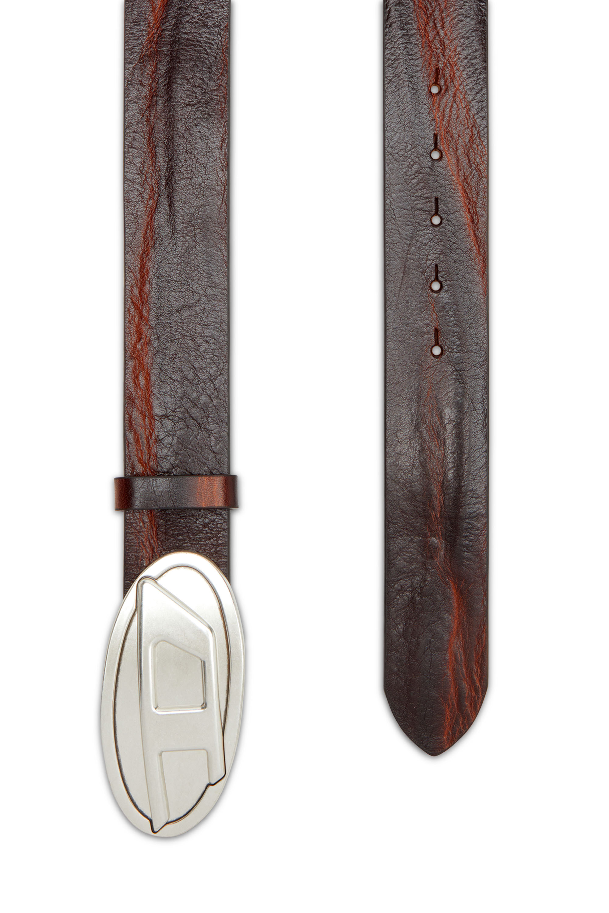 Diesel - B-1DR 2.0, Man's 4cm belt in waxed leather in Brown - 2