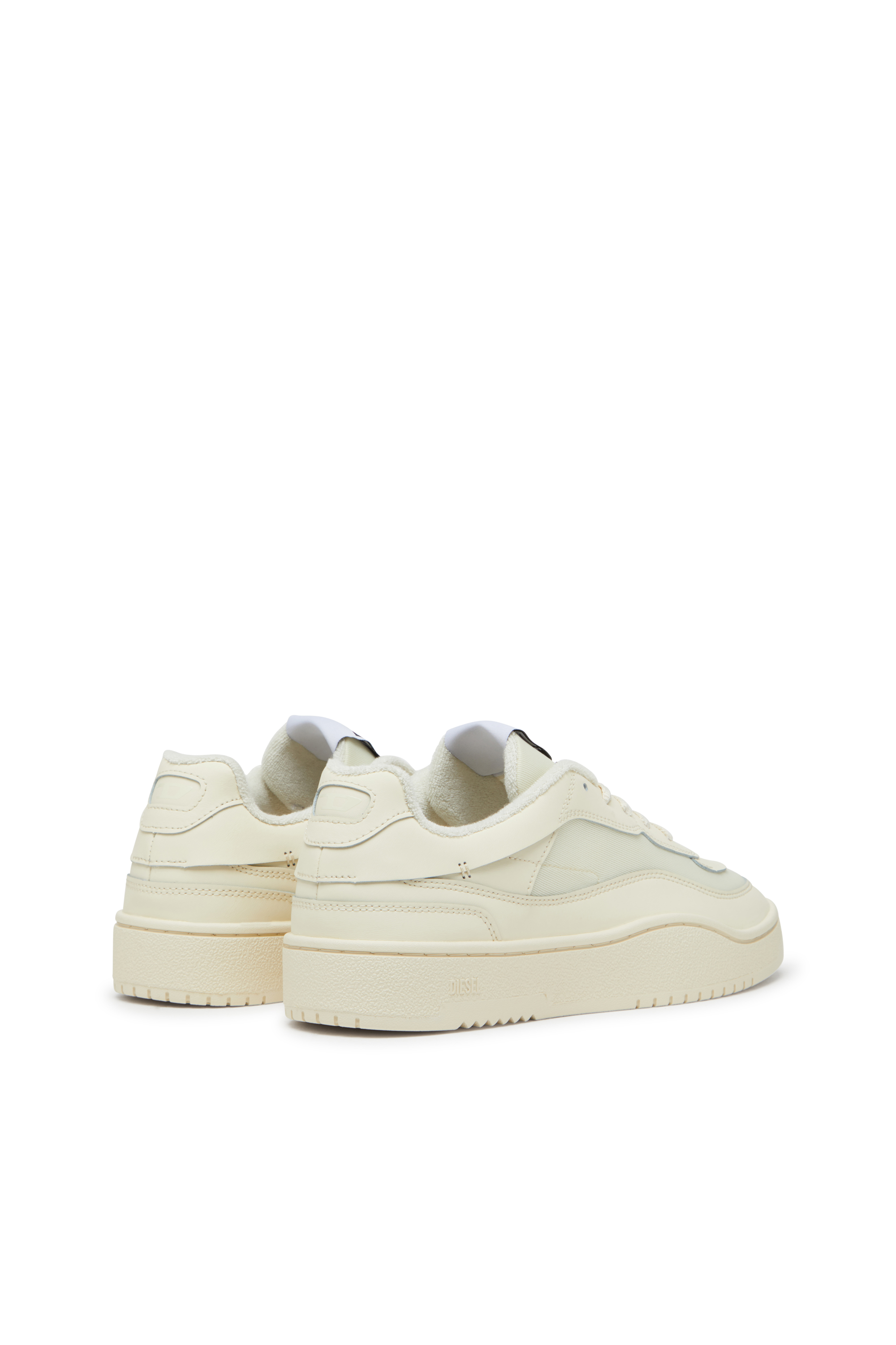 S-OVAL SKATE LOW, Beige Diesel - S-OVAL SKATE LOW, Man's S-Oval Skate-Fabric-panelled leather sneakers in Beige - 3
