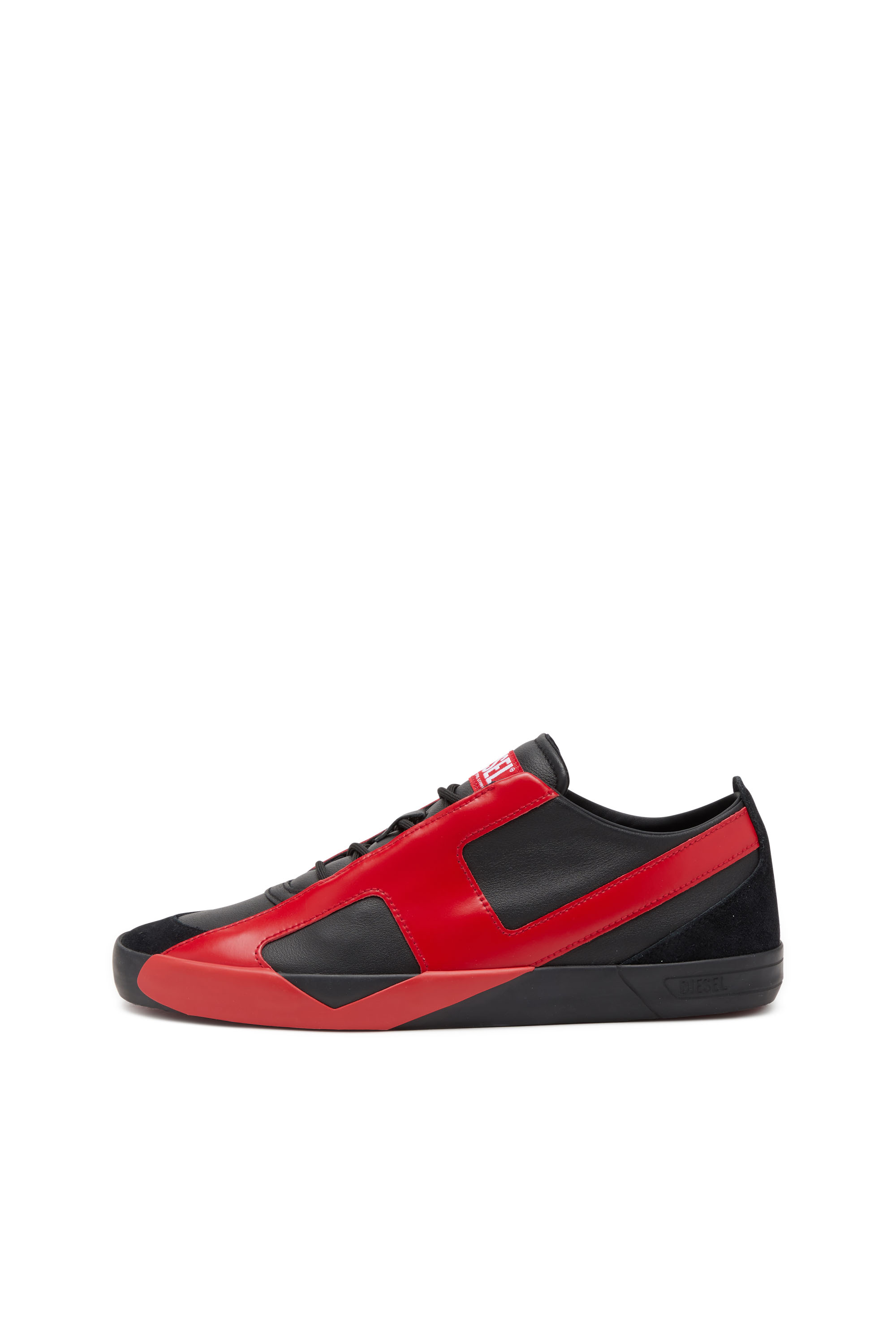S-SLANTE-D LOW, Black/Red Diesel - S-SLANTE-D LOW, Man's S-Slante-D-Sneakers in suede and leather with D logo in Black/Red - 8