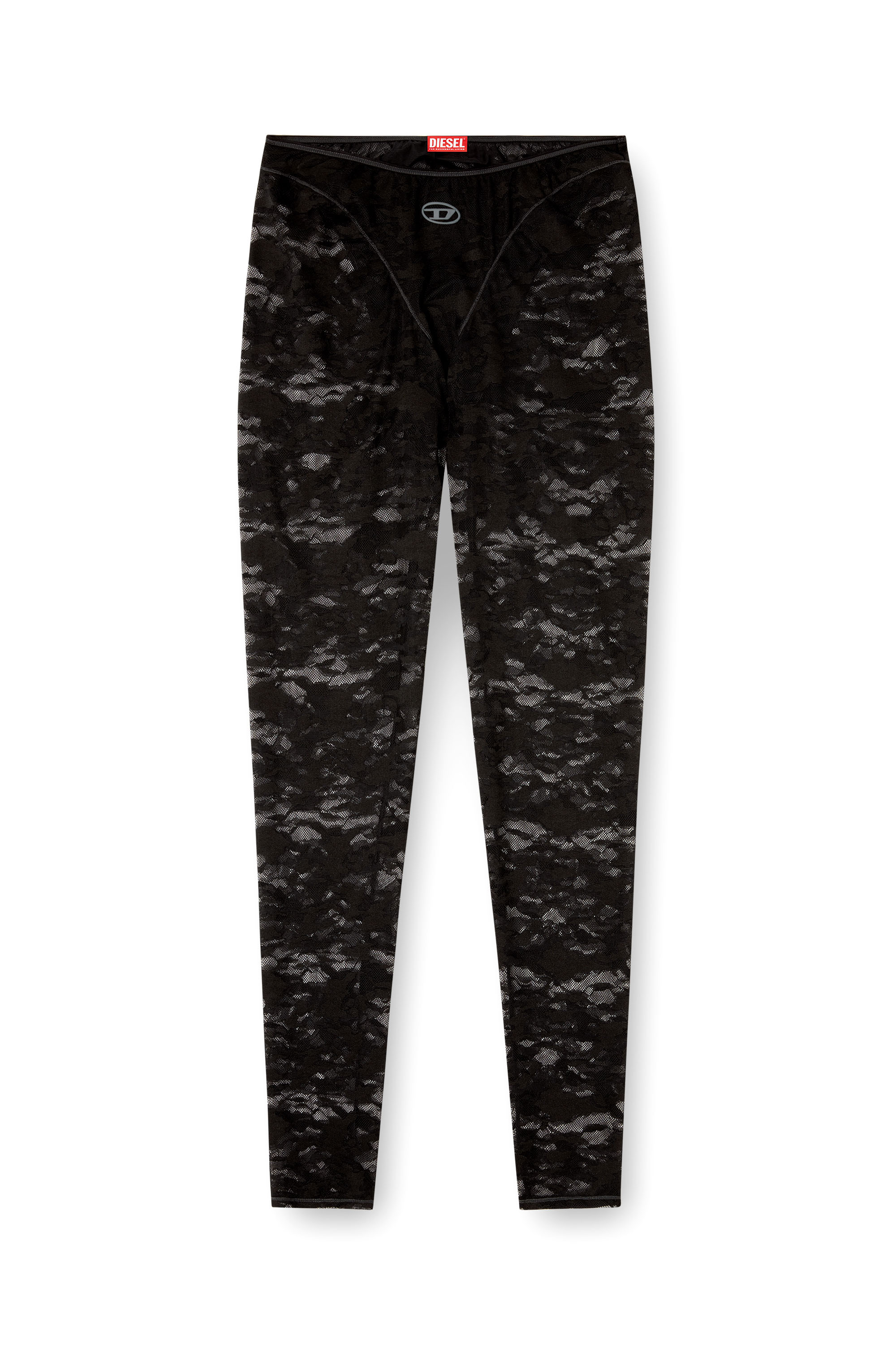 Diesel - CLAIRE-UTLT, Woman's Camo lace leggings in Black - 2