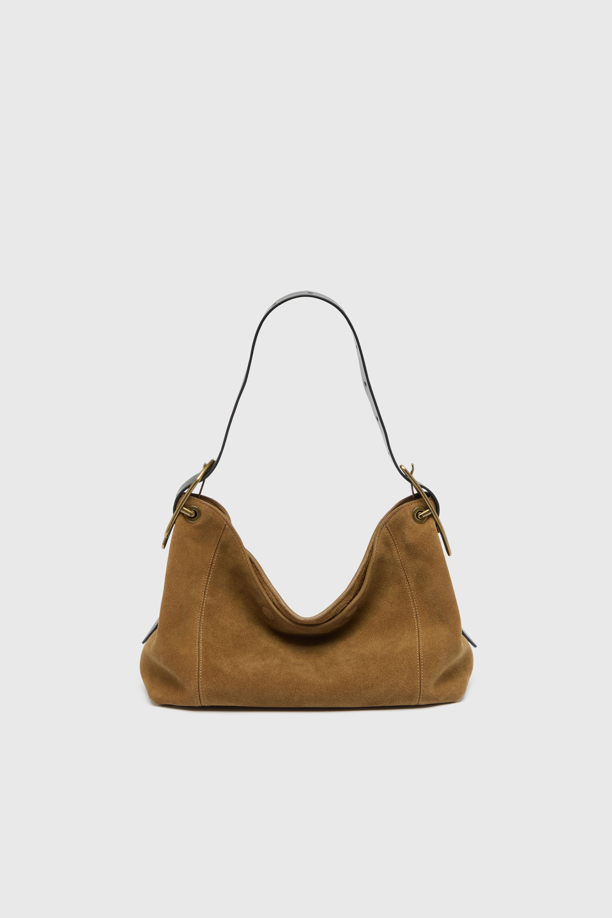 Diesel - D-LINE HOBO S, Woman's D-Line-Shoulder bag in waxed suede in Light Brown - 1