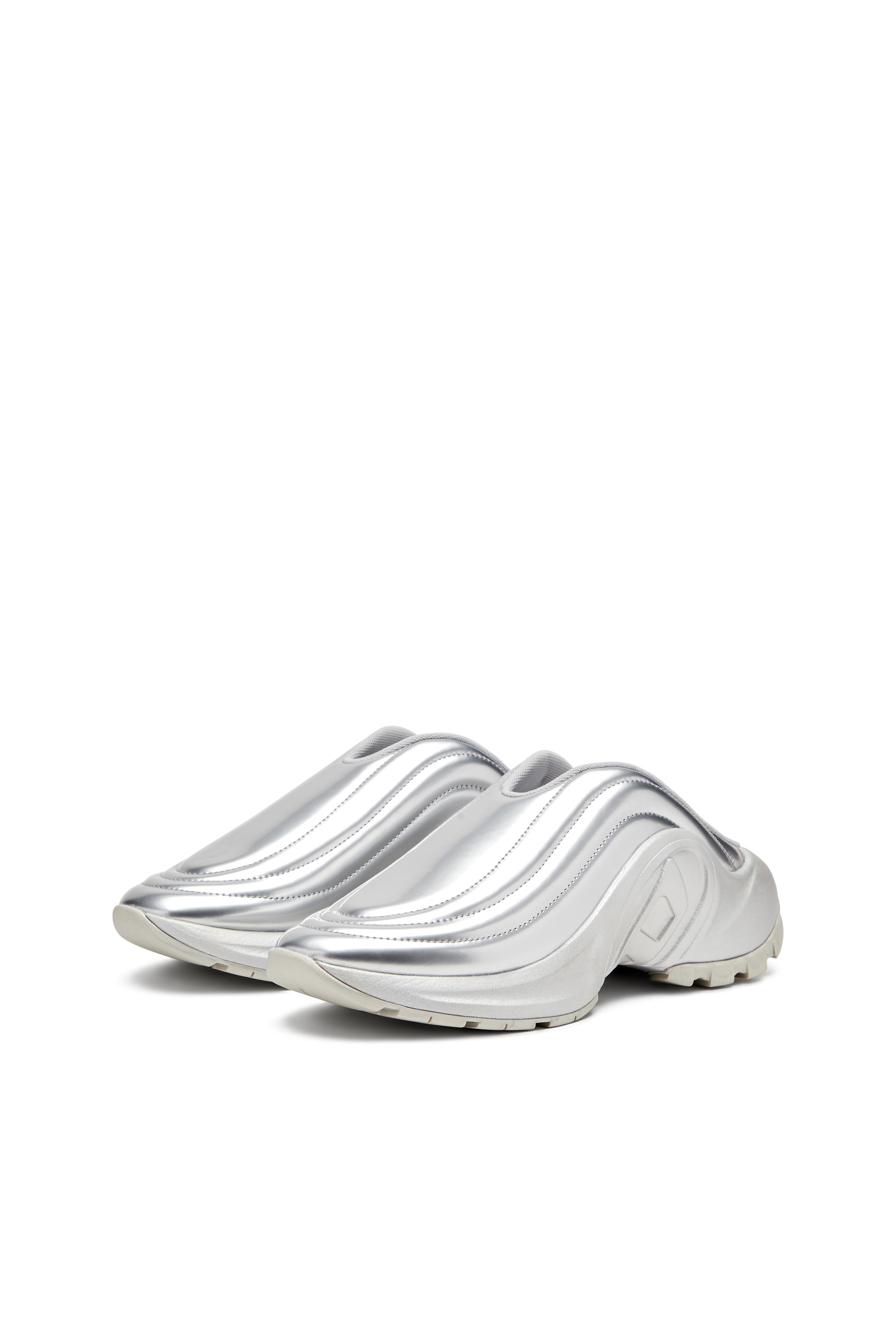 Diesel - S-D-RUNNER MULE X, Unisex's S-D-Runner-Metallic mules in Silver - 8