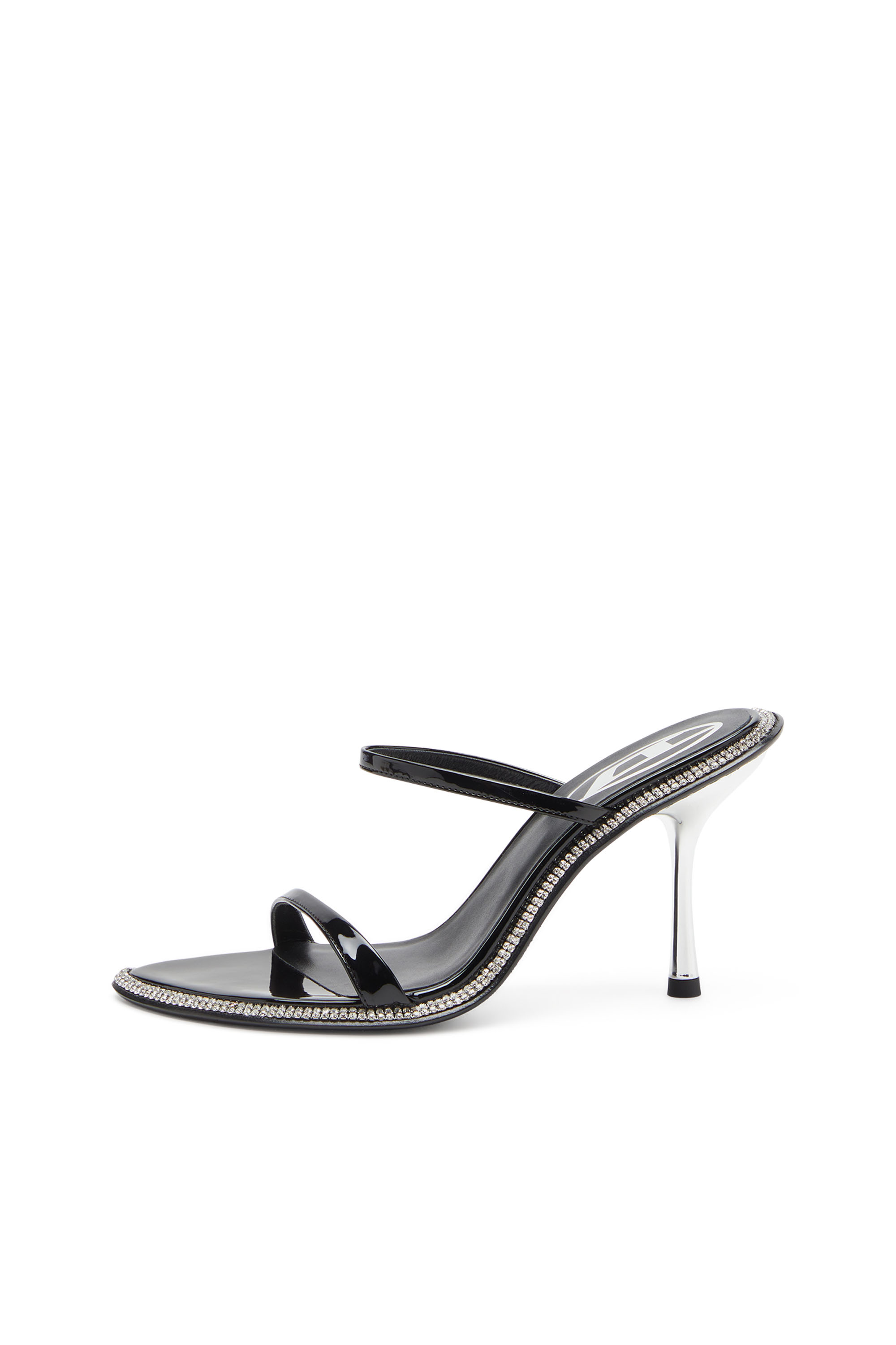 Diesel - D-HAVANNA SDL, Woman's D-Havanna-Strappy patent mules with crystals in Black - 3
