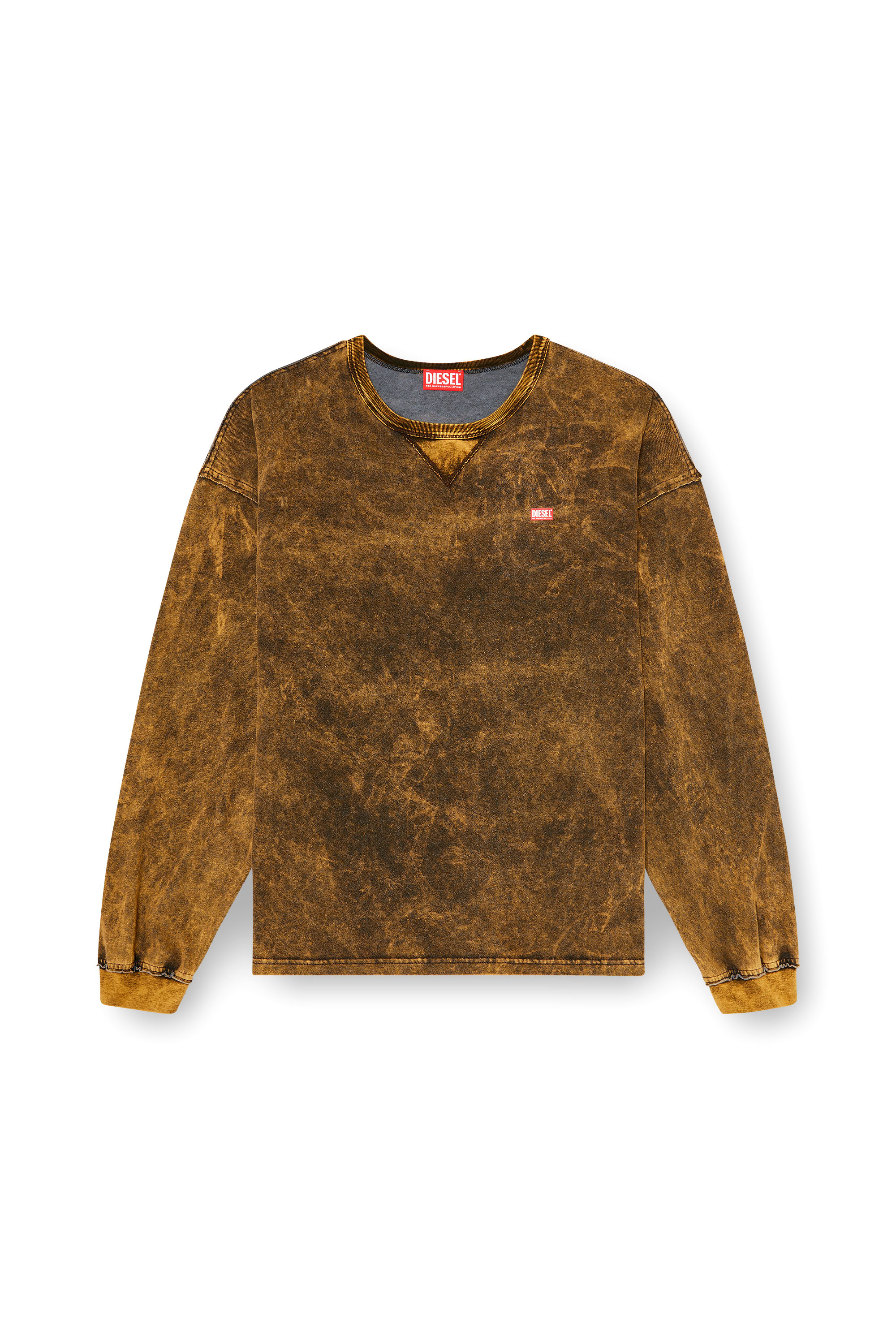 Diesel - T-BOXT-LS-RAW, Man's Acid-wash long-sleeve T-shirt with frayed details in null - 3