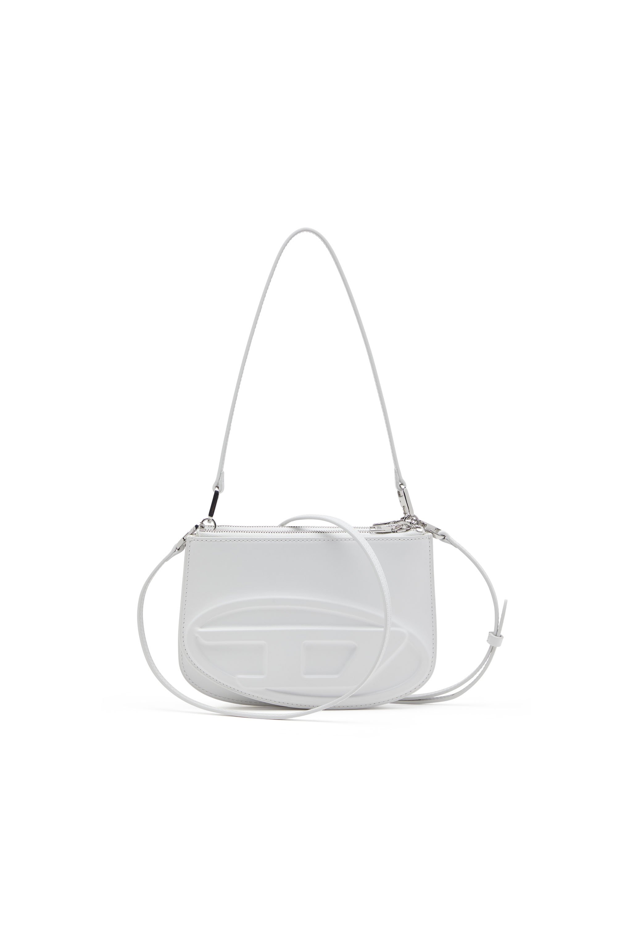 Diesel - 1DR TWIN, Woman's 1DR Twin-Double-pouch shoulder bag in printed leather in White - 1