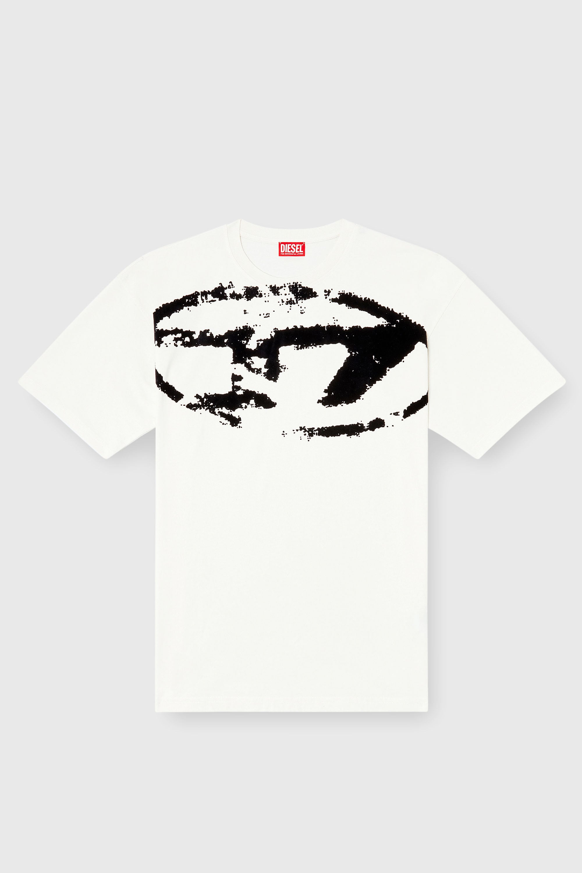 Diesel - T-BOXT-N14, Man's T-shirt with distressed flocked logo in White - 2