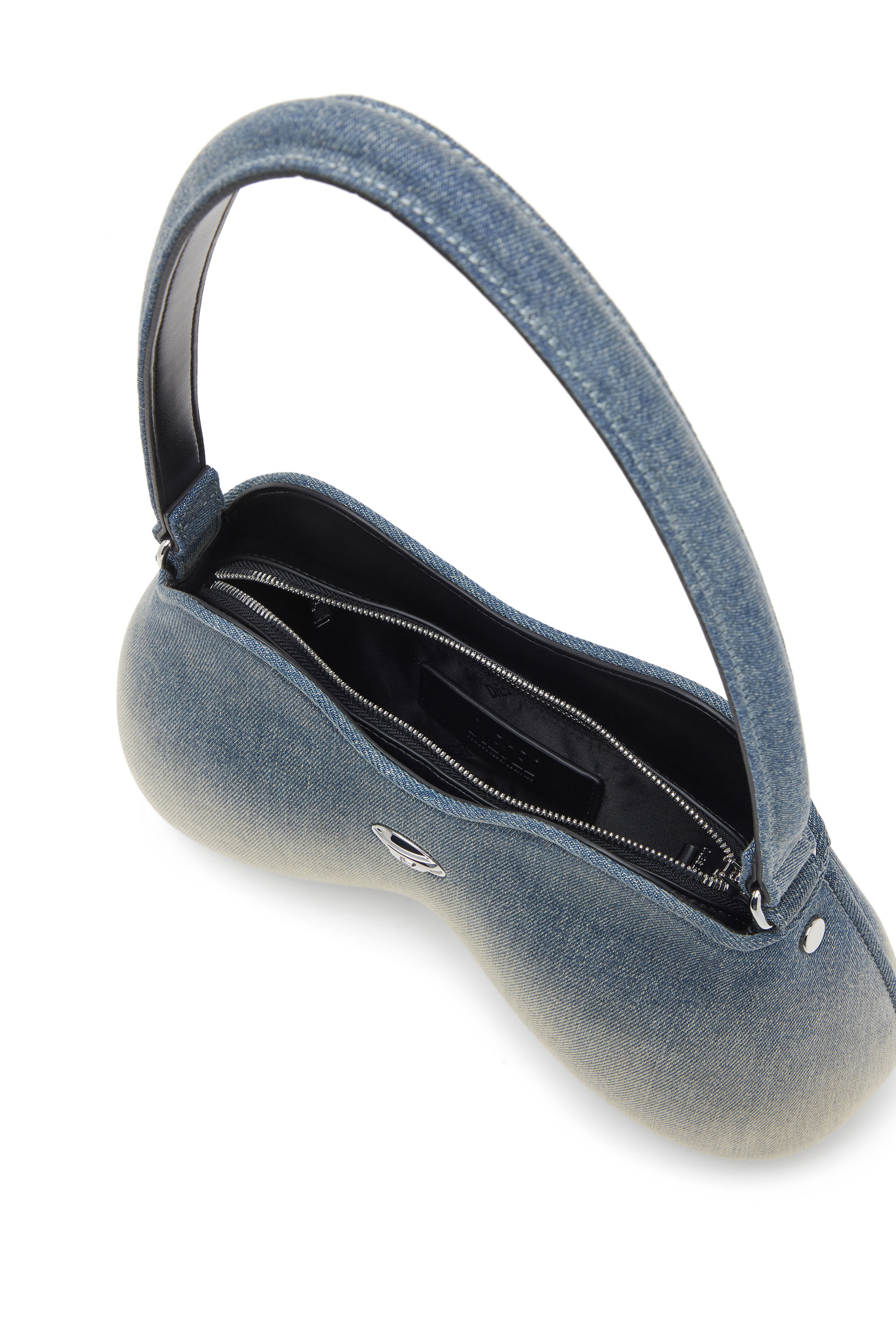 Diesel - DOUBLE-D SHOULDER, Woman's Double-D-Shoulder bag in solarised denim in Light Blue - 3