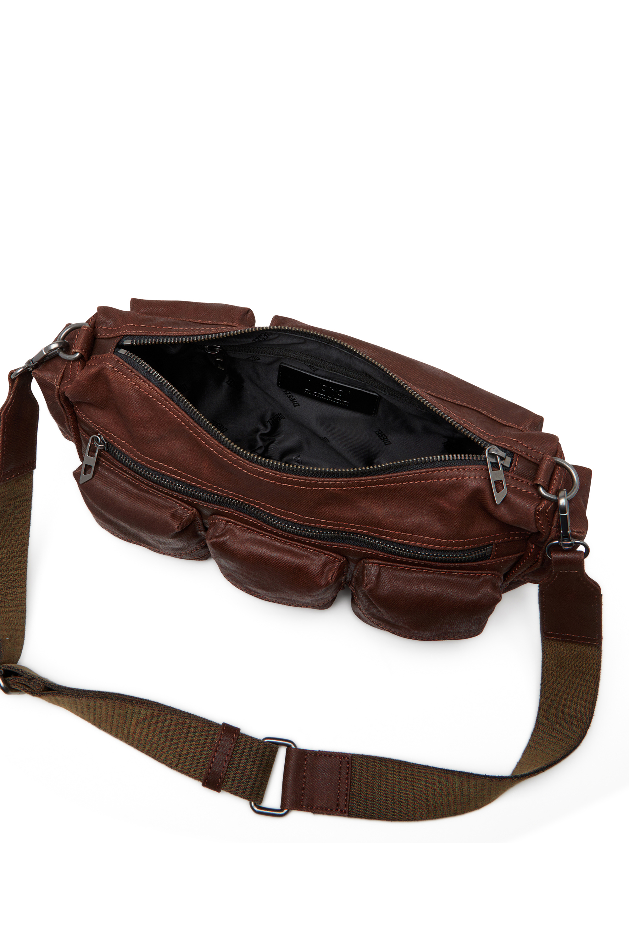 Diesel - MULTI-PKTS SHOULDER BAG X, Unisex's Multi-Pockets - Cotton bag with multiple pockets in Brown - 5