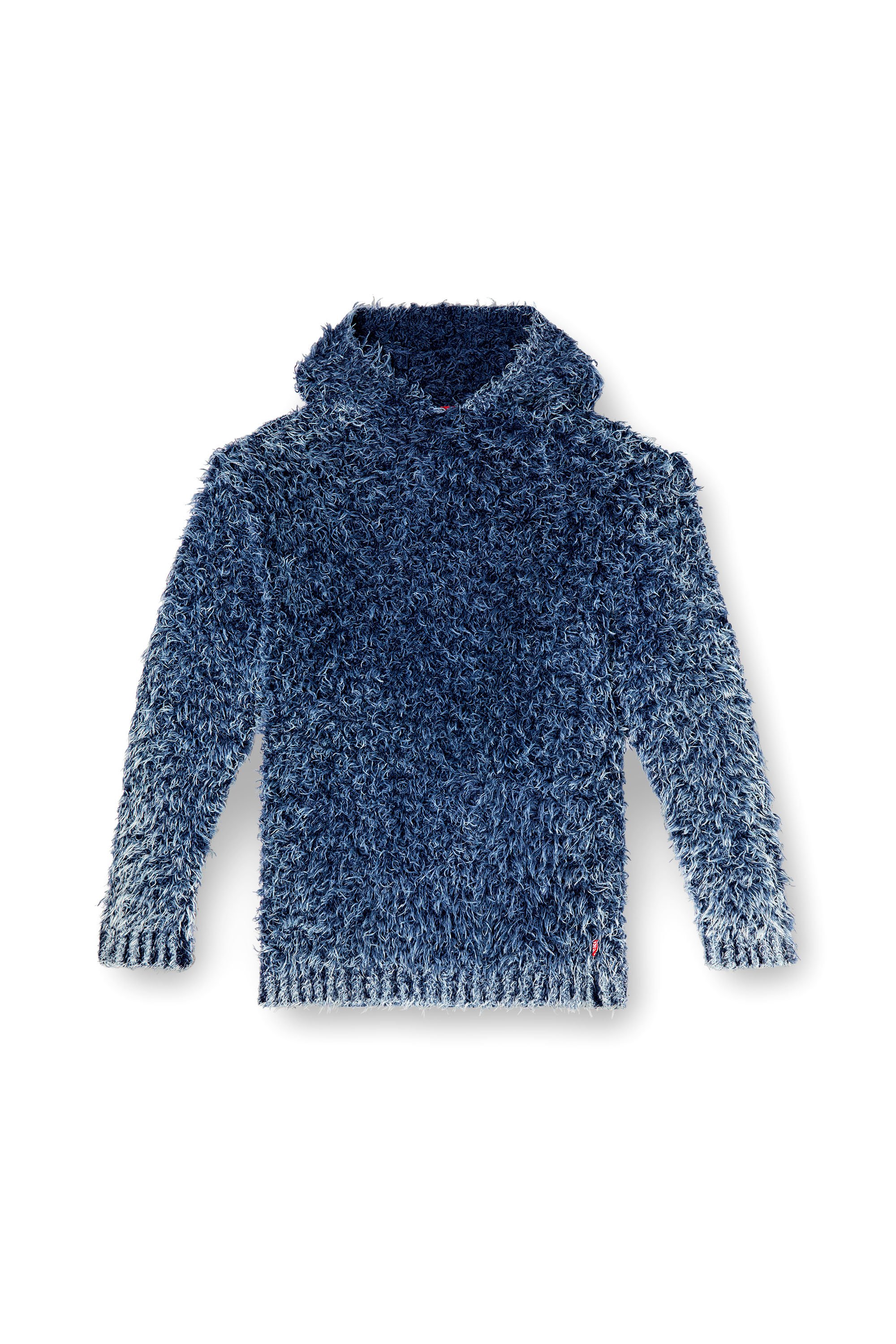 Diesel - K-DAVE, Man's Textured-knit hoodie in Blue - 3