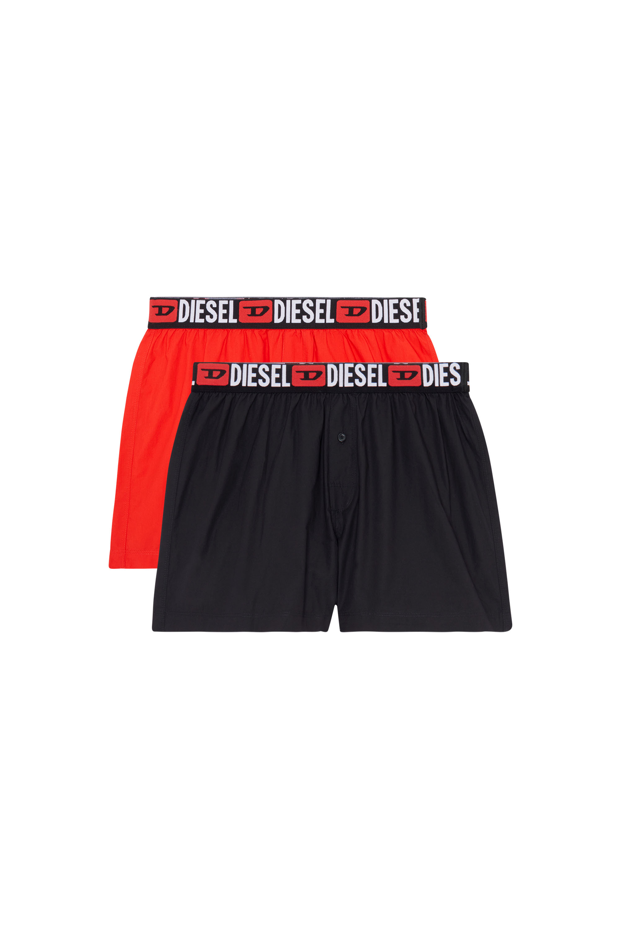 Diesel - UMBX-STARKTWOPACK, Man's Two-pack boxers with logo waist in Black/Red - 4