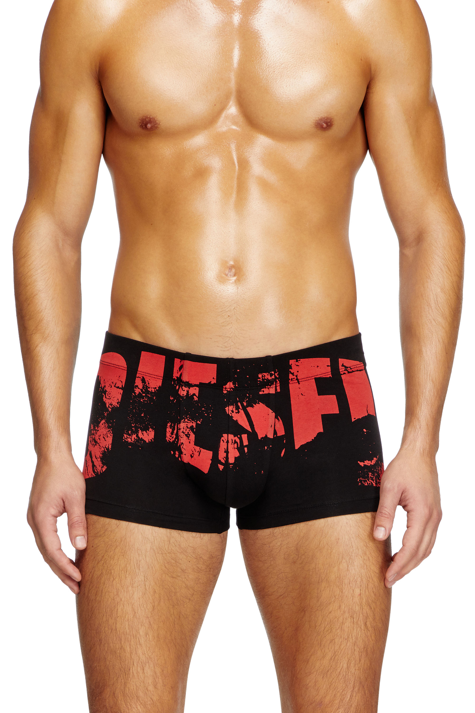 Diesel - DAMIEN-D-POP, Man's Boxer briefs with distressed logo in Black/Red - 2