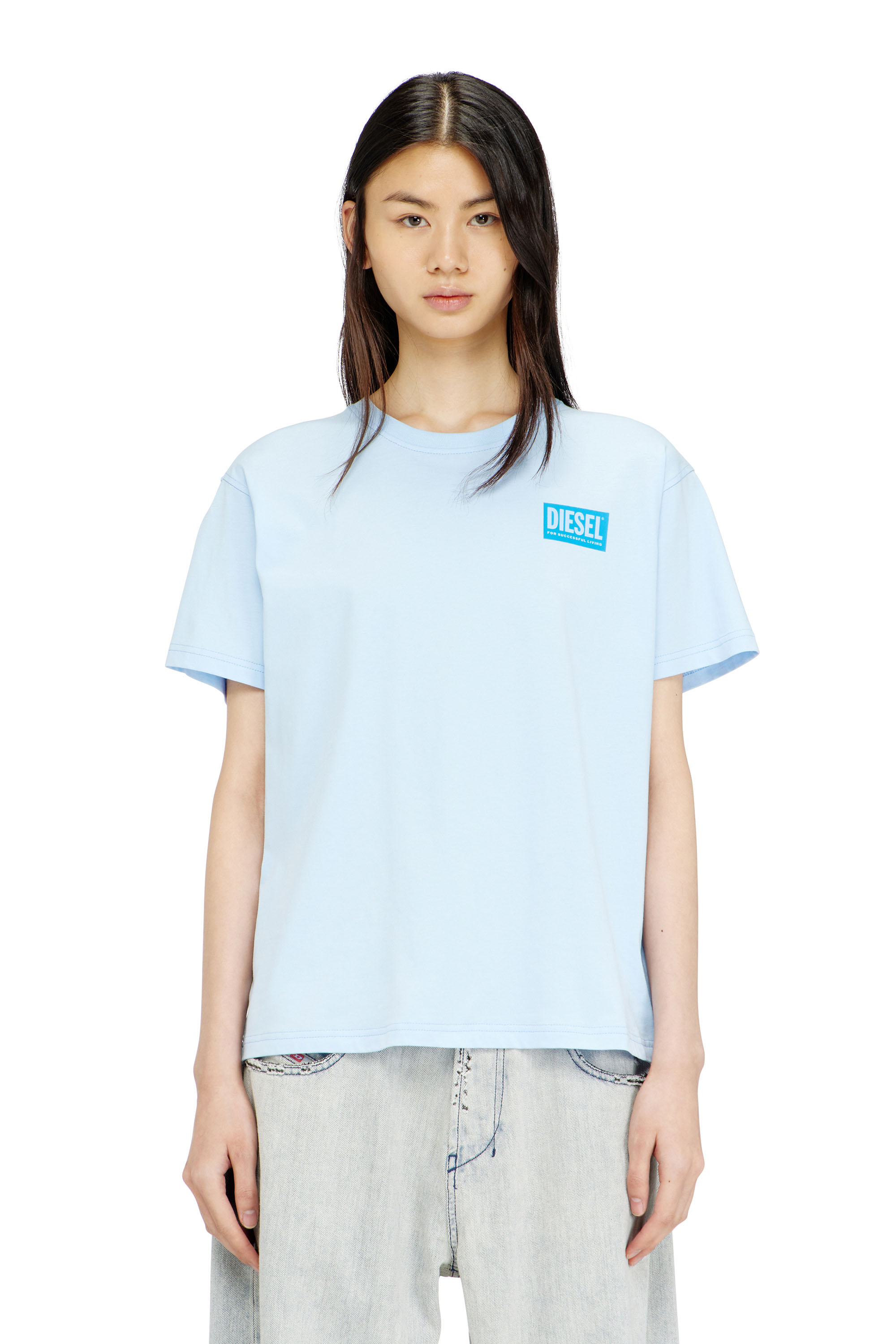 Diesel - T-NORMY-S6, Woman's Organic cotton jersey t-shirt with crew neck and logo print in null - 1