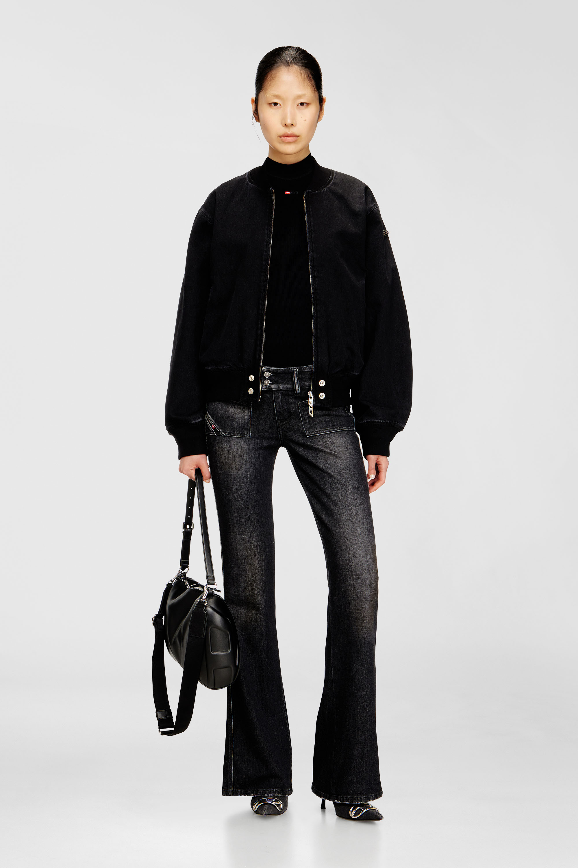 Diesel - D-GUZ, Unisex's Bomber jacket in denim in Black - 7
