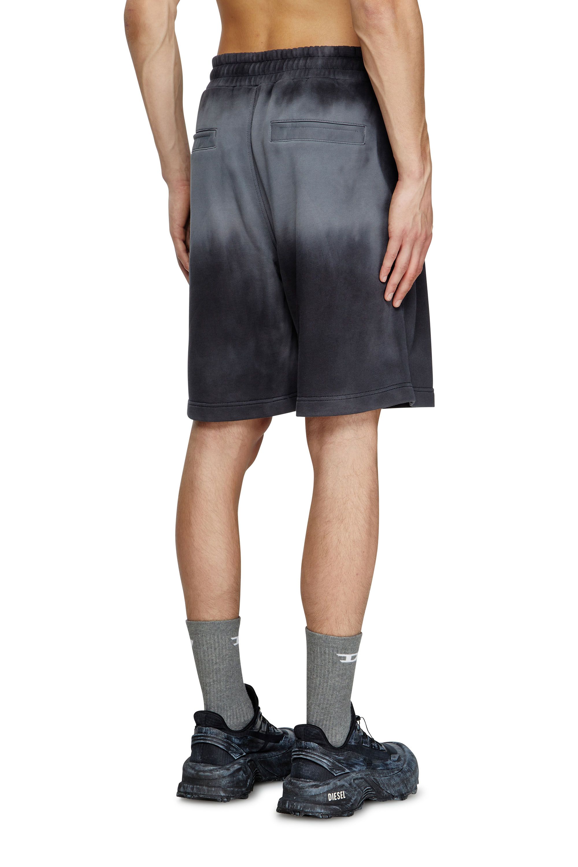 Diesel - P-CROWNE-R1, Man's Faded sweat shorts with micro logo in Black - 4