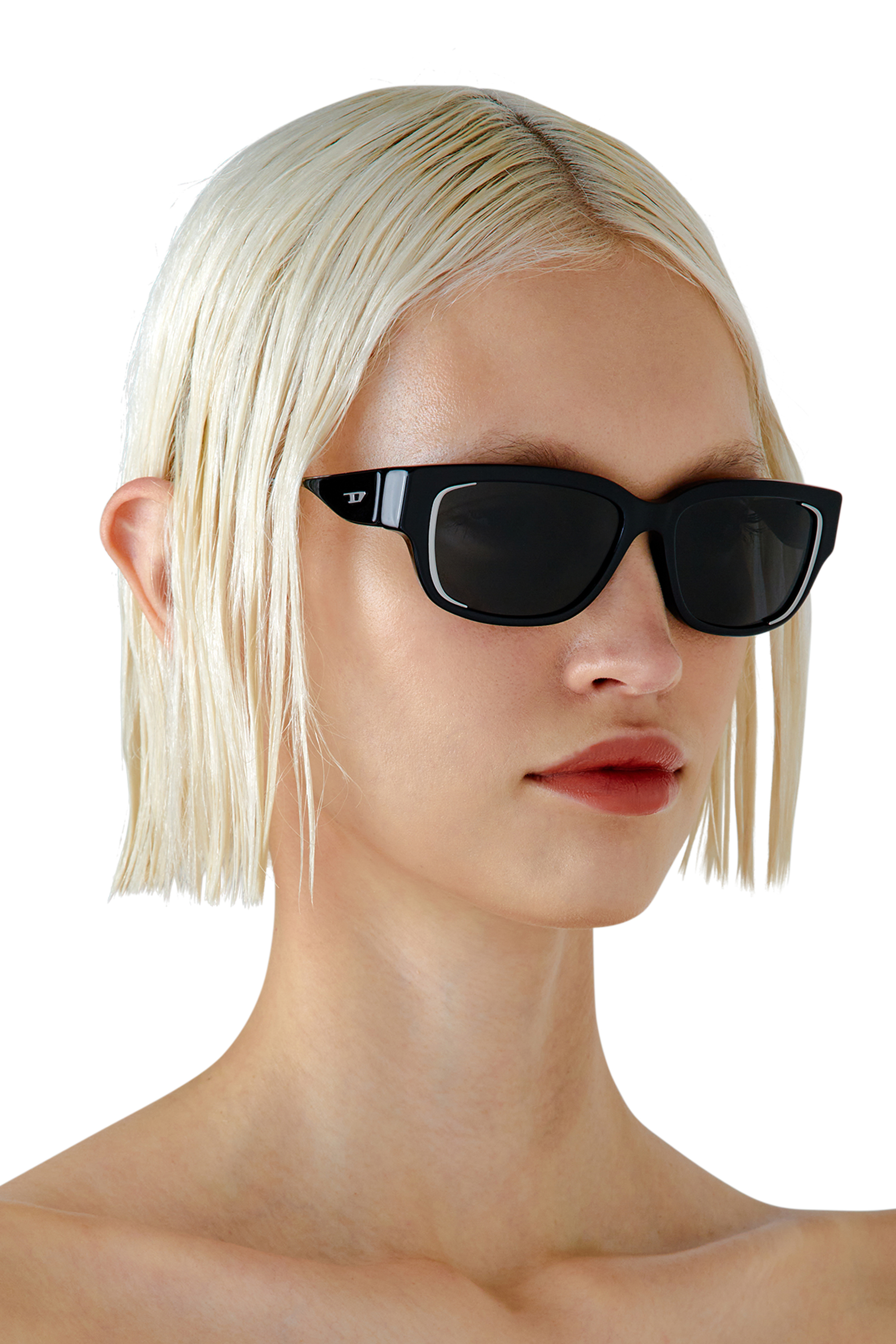 Diesel - 0DL2002 SIZE 56, Unisex's Rectangle sunglasses in Black/Silver - 6