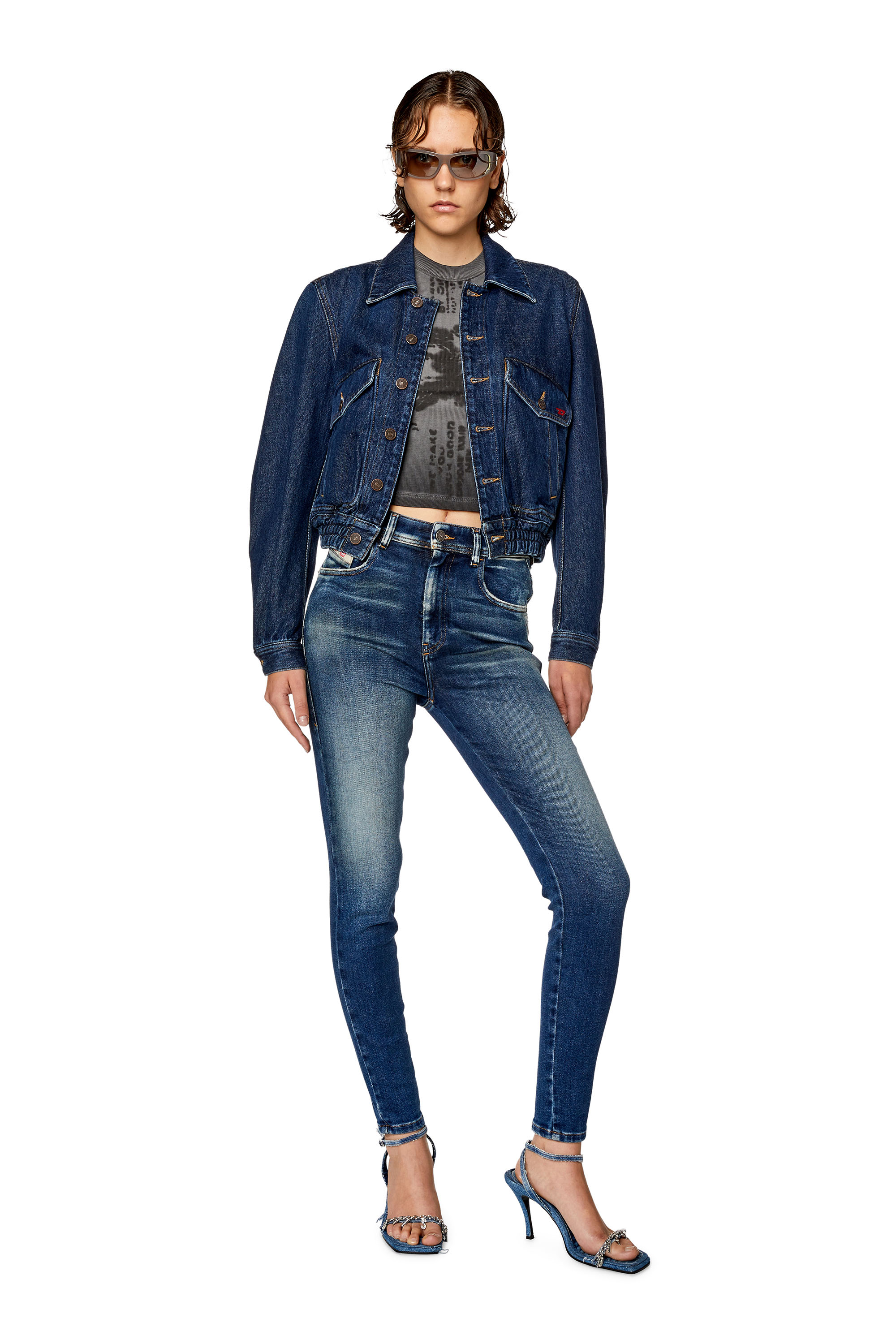Diesel - Super skinny Jeans 1984 Slandy-High 09G90, Dark Blue - Image 4