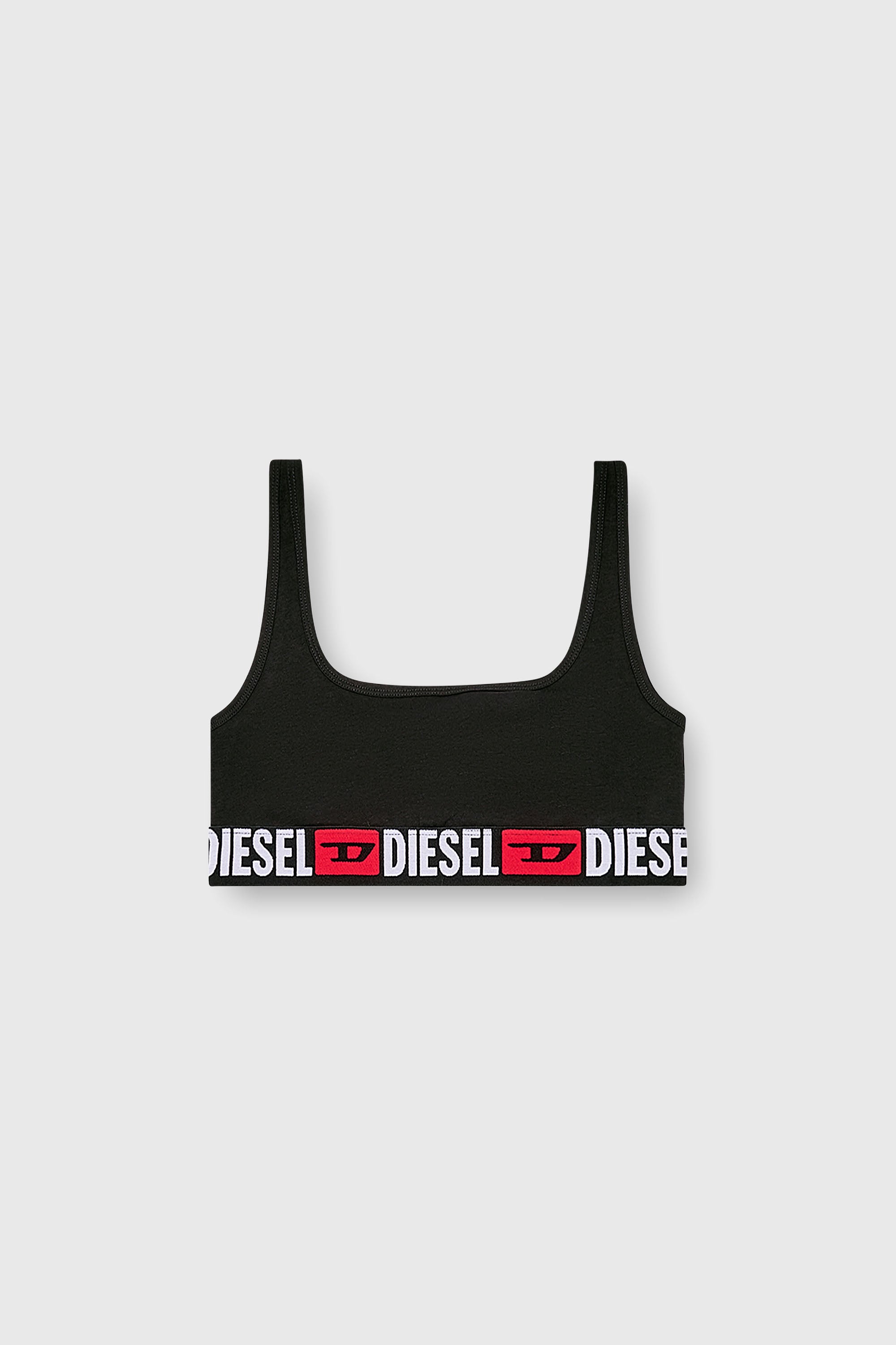 Diesel - UFSB-ORIBA, Woman's Cotton bralette with logo in Black - 2