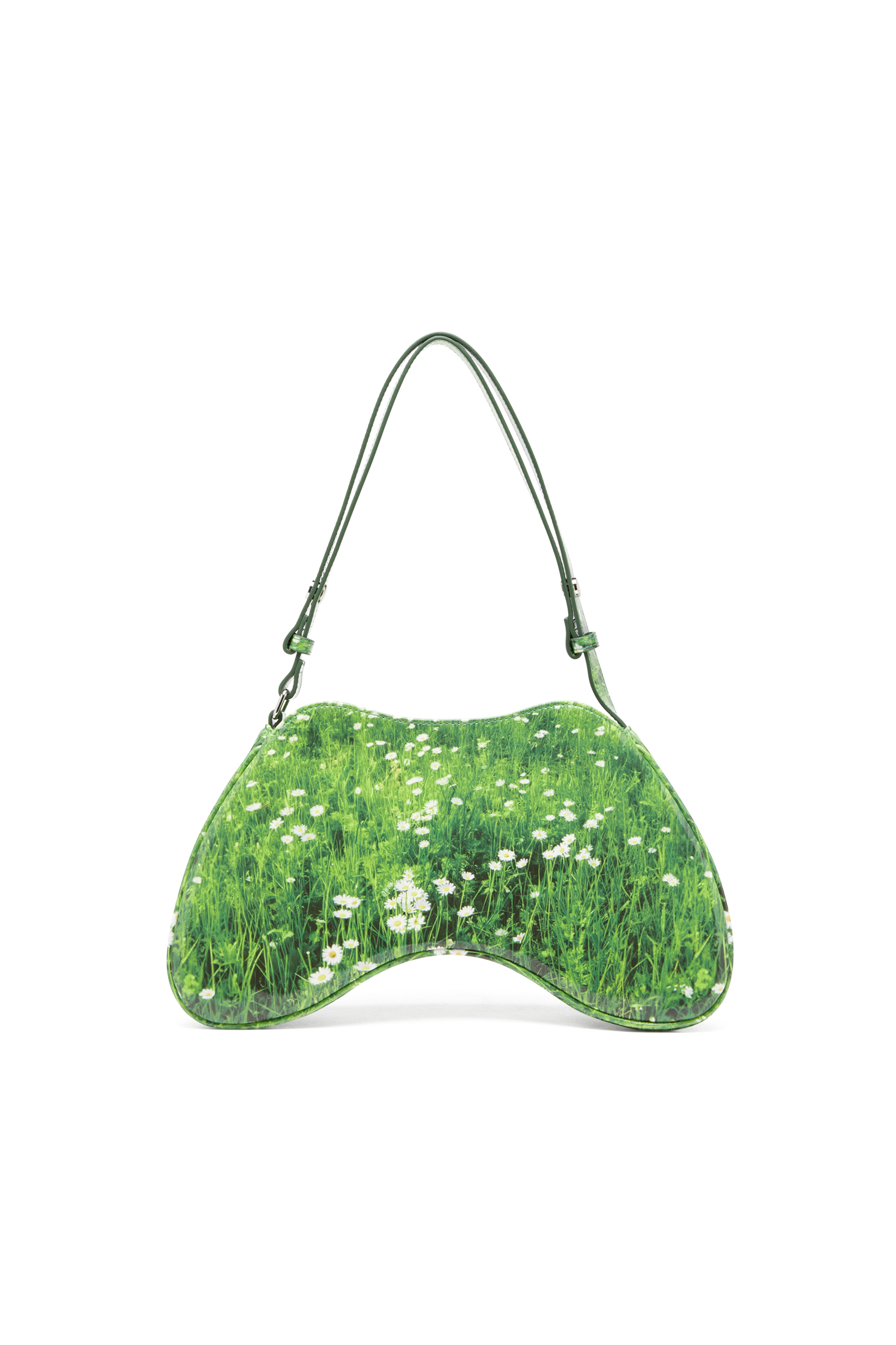 Diesel - PLAY SHOULDER, Woman's Play-Glossy shoulder bag with print in Green - 2