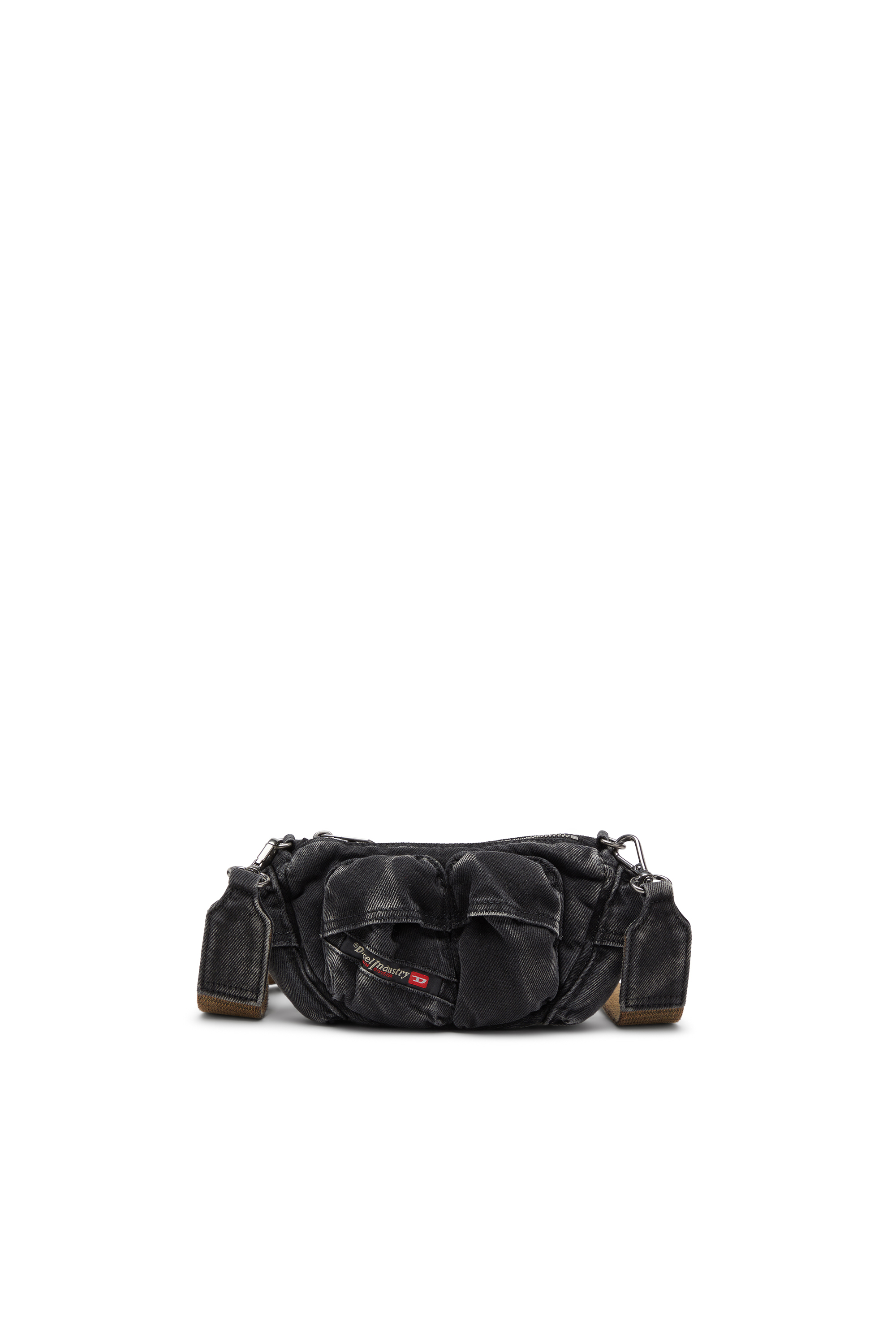Diesel - MULTI-PKTS CROSSBODY XS X, Unisex's Multi-Pkts - Small bag in washed denim in Dark grey - 7