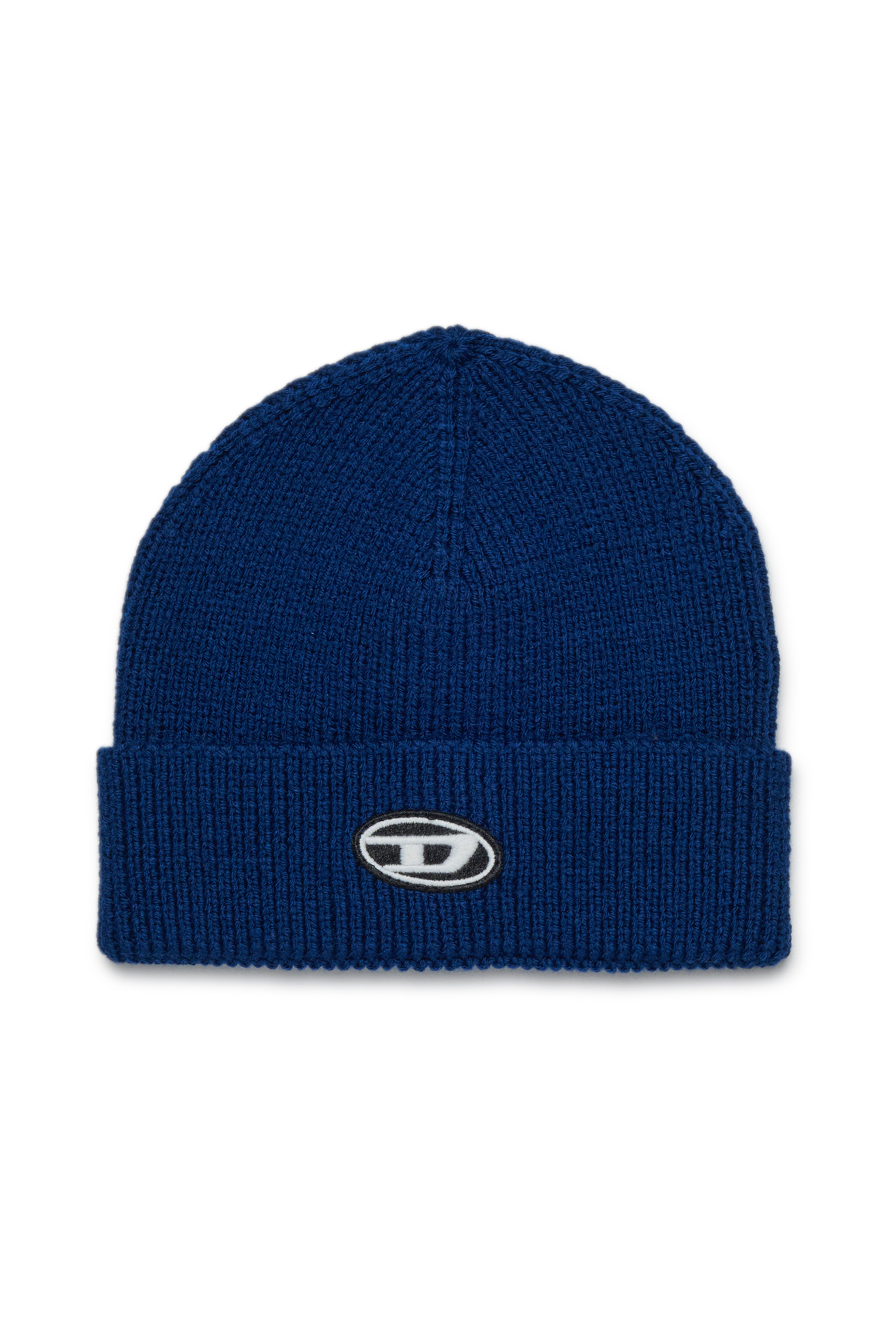 Diesel - FLYB, Unisex's Wool blend beanie with cuff in Blue - 1