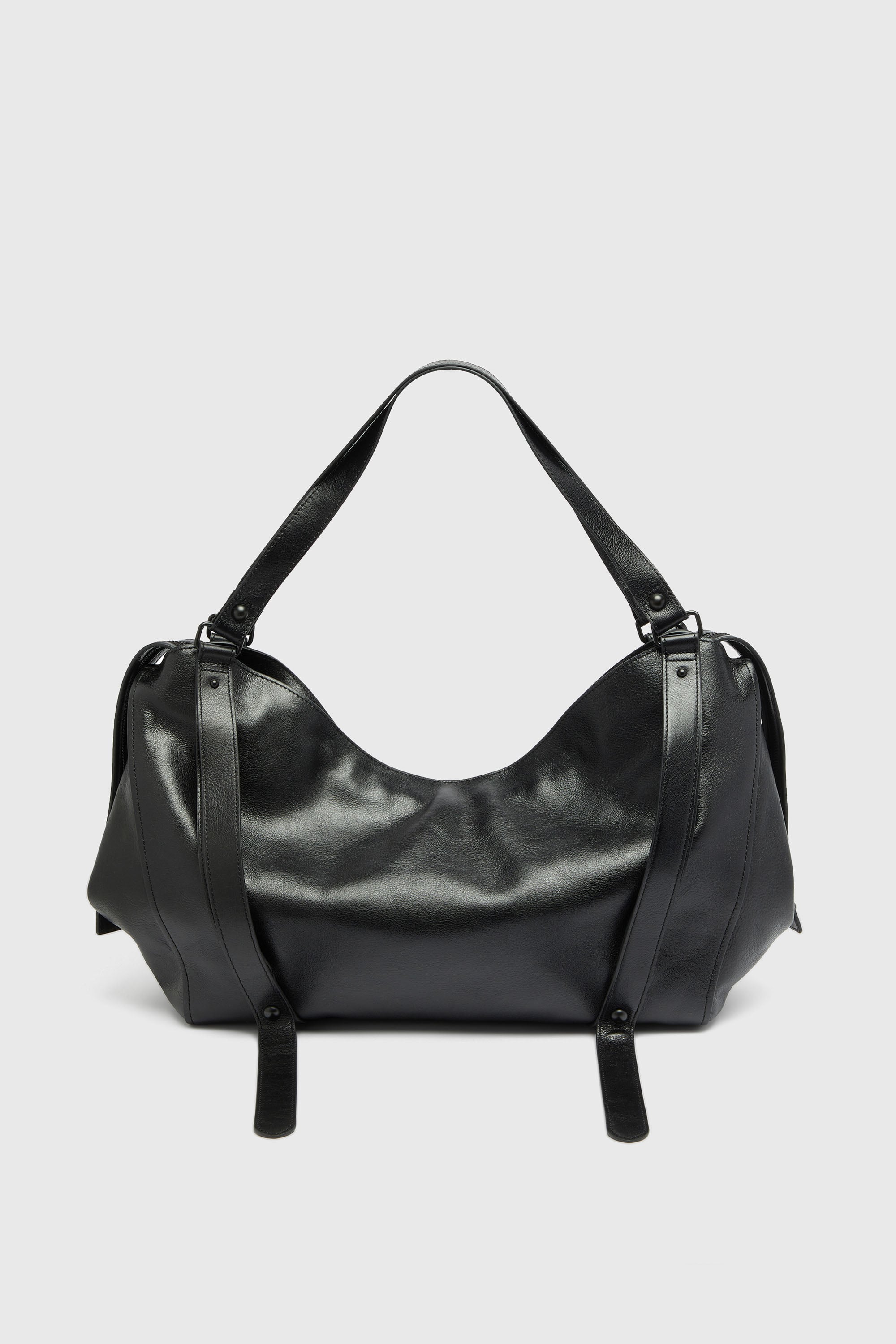 Diesel - D-ONE TOPHANDLE L, Unisex's D-One-Large top-handle bag in leather in Black - 2