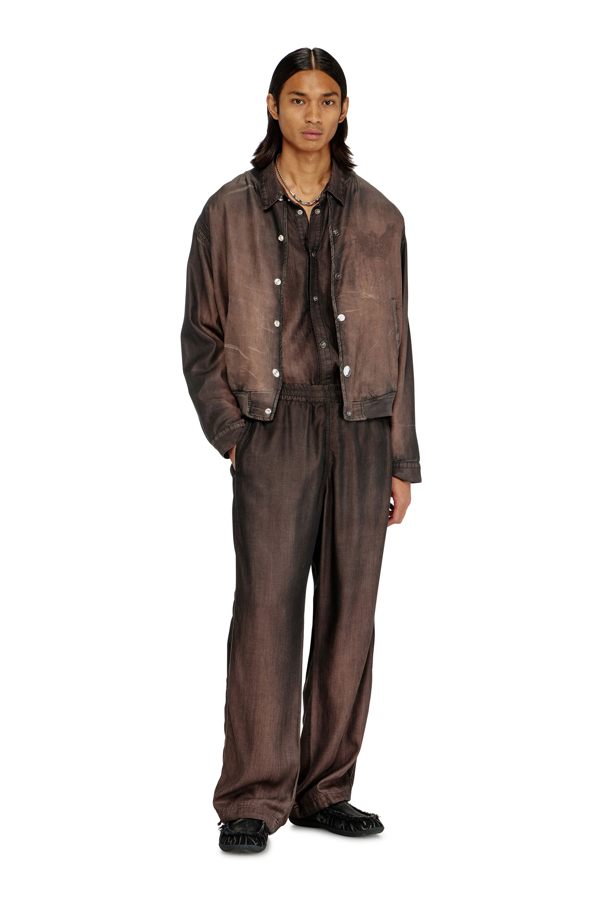 Diesel - D-BELMOR-S, Man's Bomber jacket in fluid coated denim in null - 2