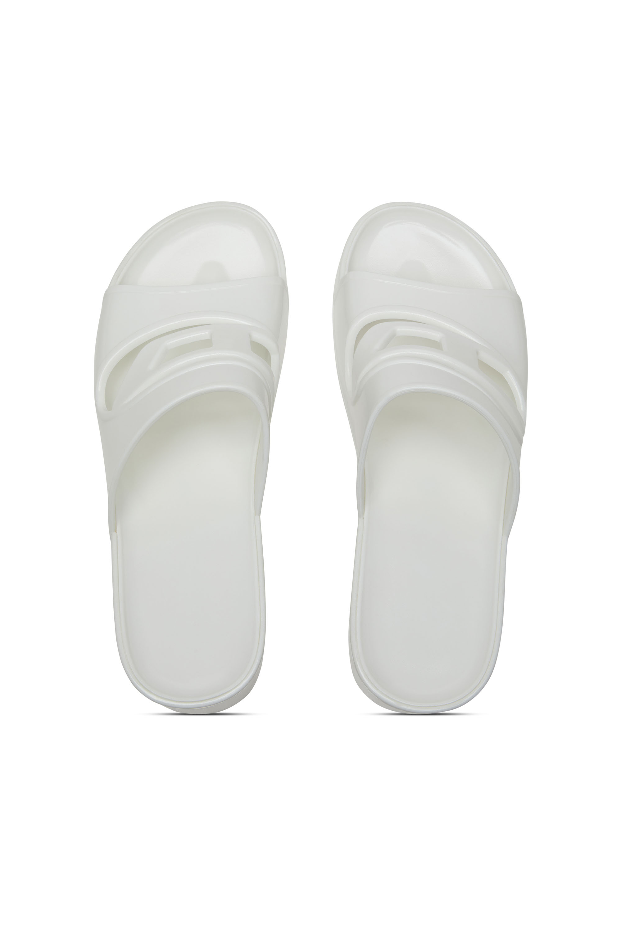 Diesel - SA-BONNIE, Woman's Heeled rubber slides with cut-out logo in White - 5