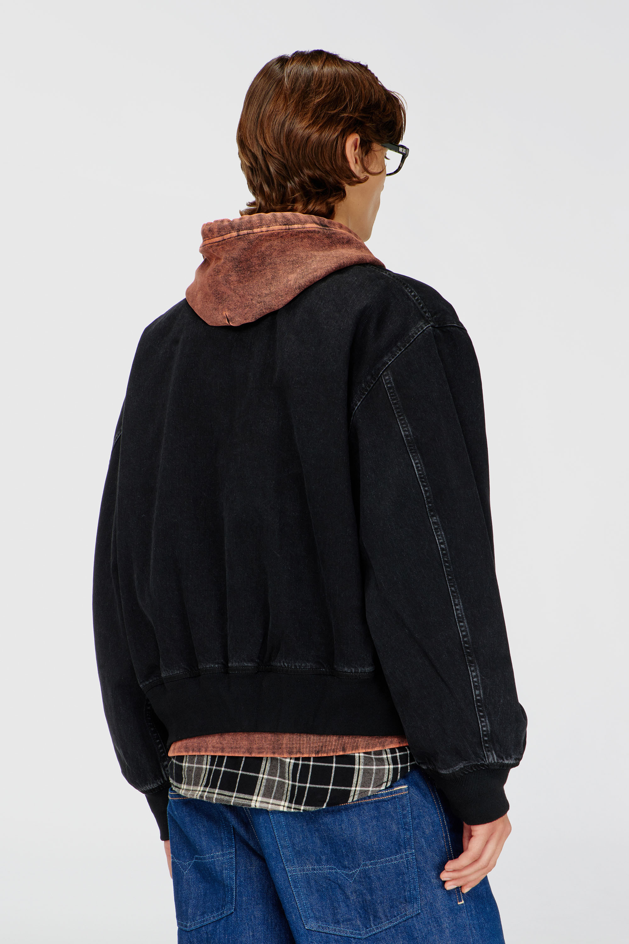 Diesel - D-GUZ, Unisex's Bomber jacket in denim in Black - 4