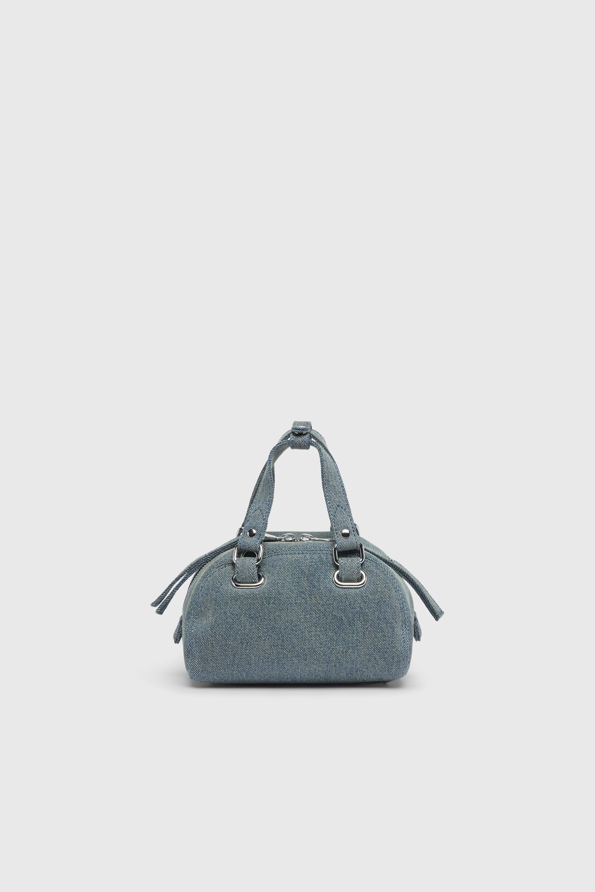 Diesel - 1DR DOME SOFT CROSSBODY, Unisex's 1DR Dome-Small bowling bag in denim with Oval D logo in Light Blue - 2