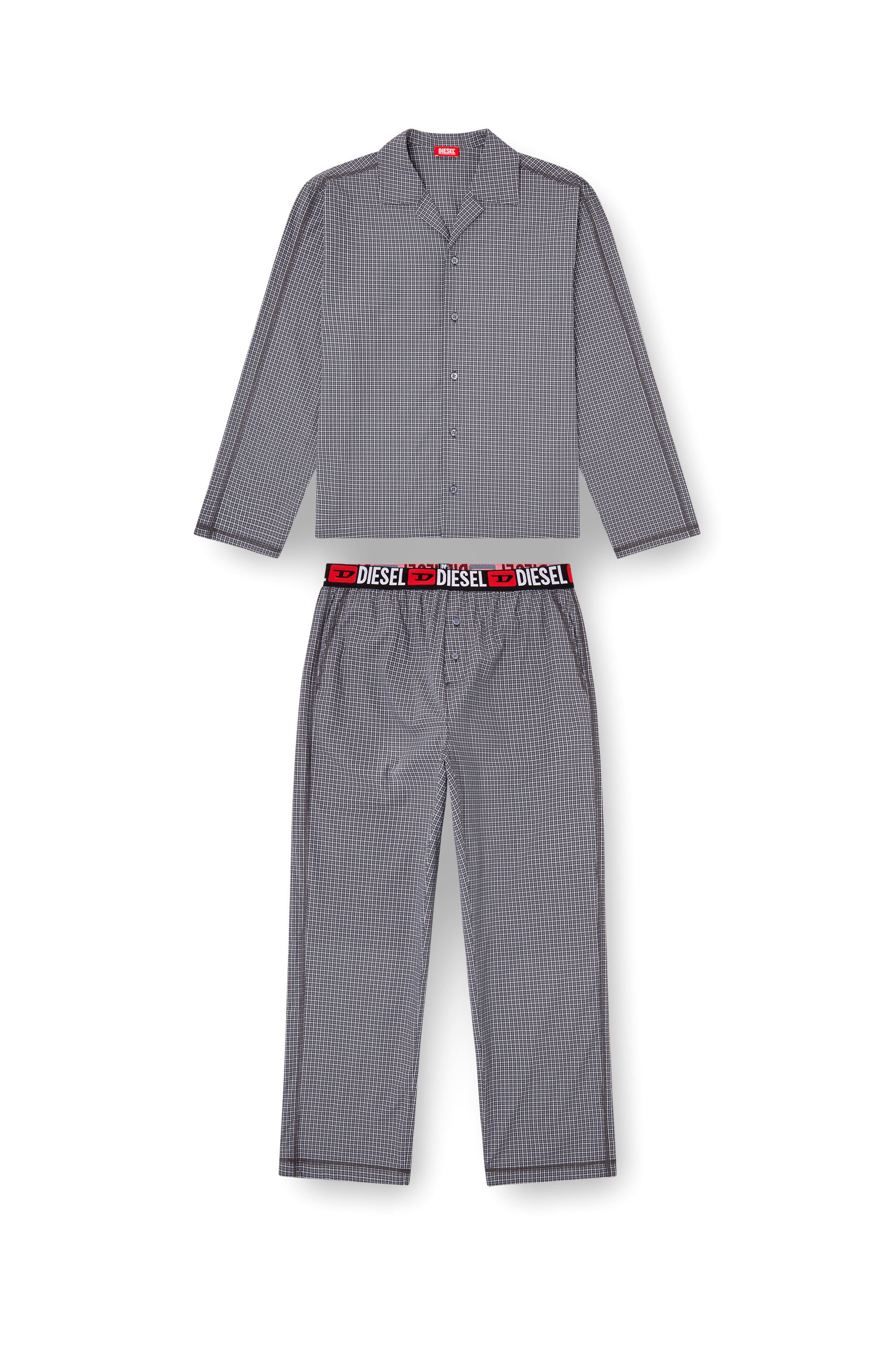 Diesel - SET-PAUL-D-CORE, Man's Pyjamas in check cotton in Grey - 4