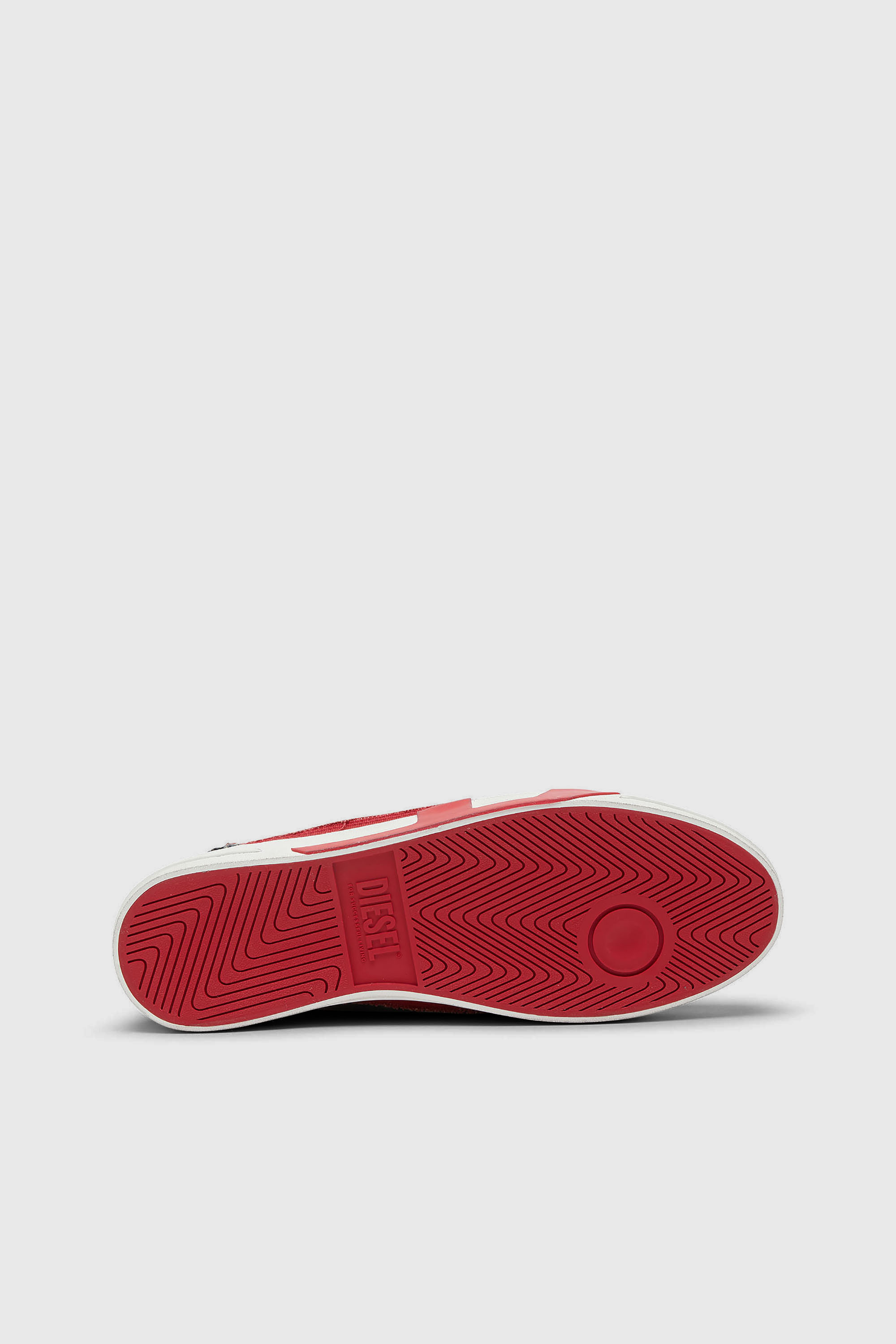 Diesel - S-D-VERSE MID II, Man's D-Verse-High-top sneakers in denim with D logo in Blue/Red - 5