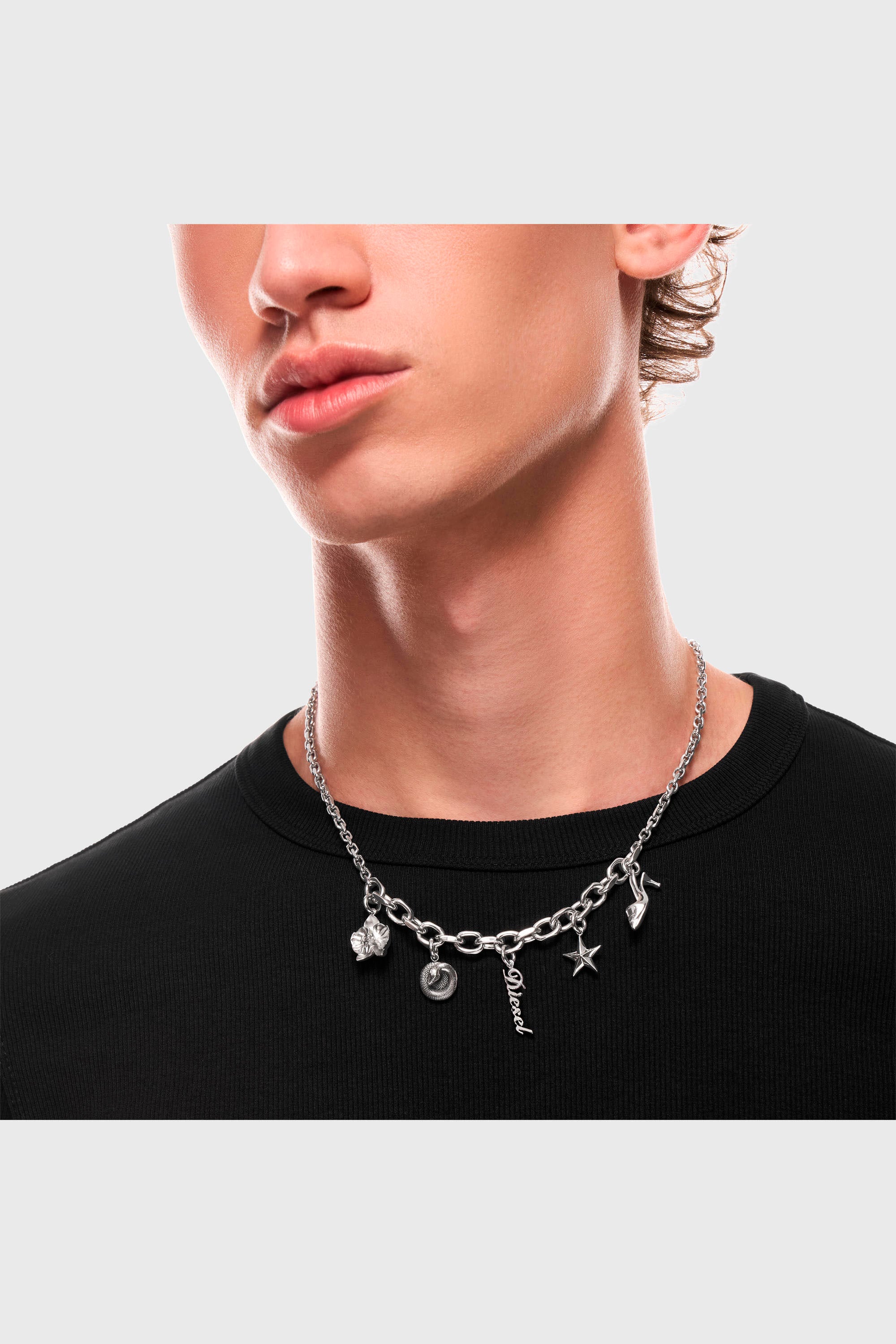 Diesel - DX1745040, Unisex's Stainless steel charm necklace in Silver - 5