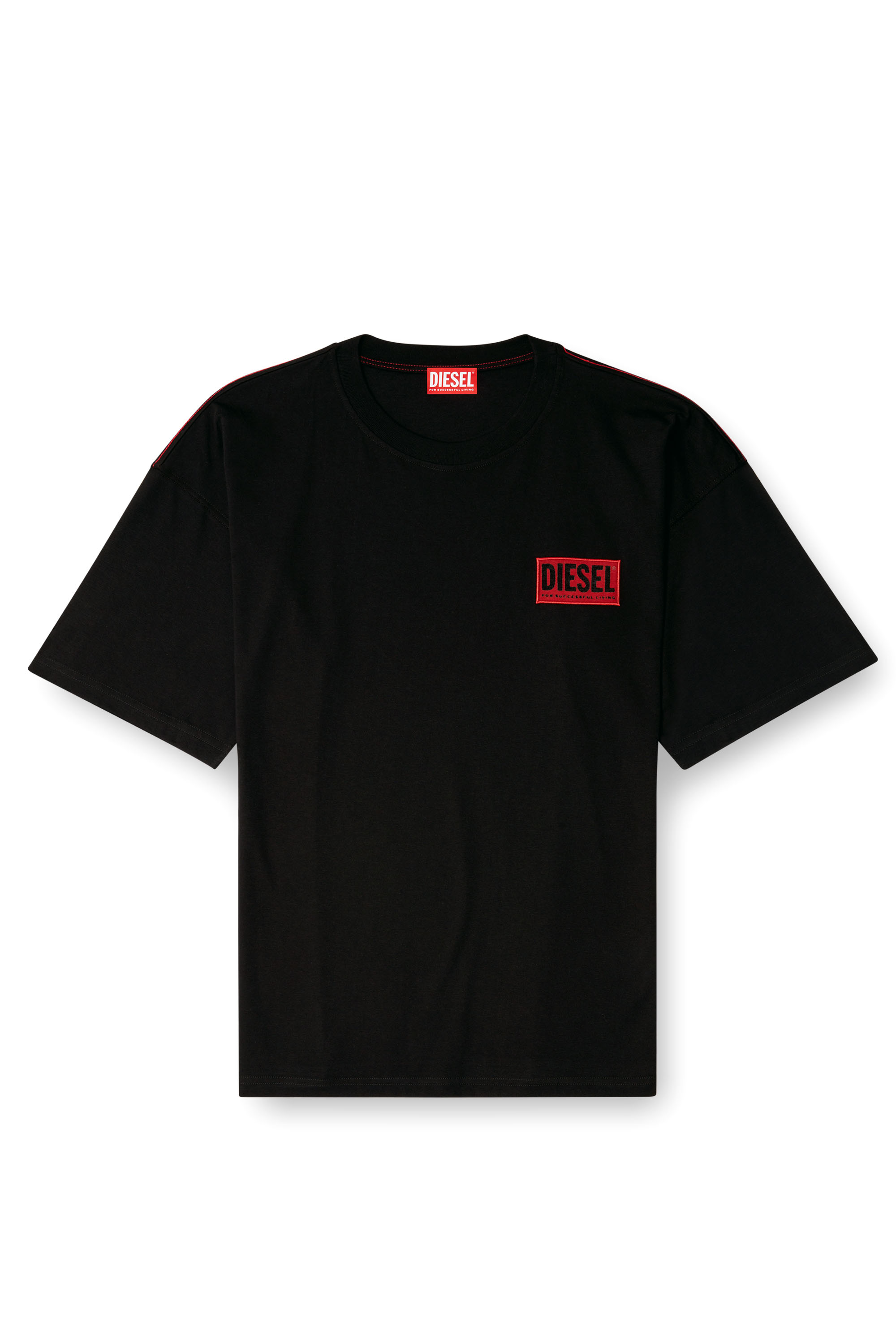 Diesel - T-BOXT-R31, Man's T-shirt with logo patch in Black - 3