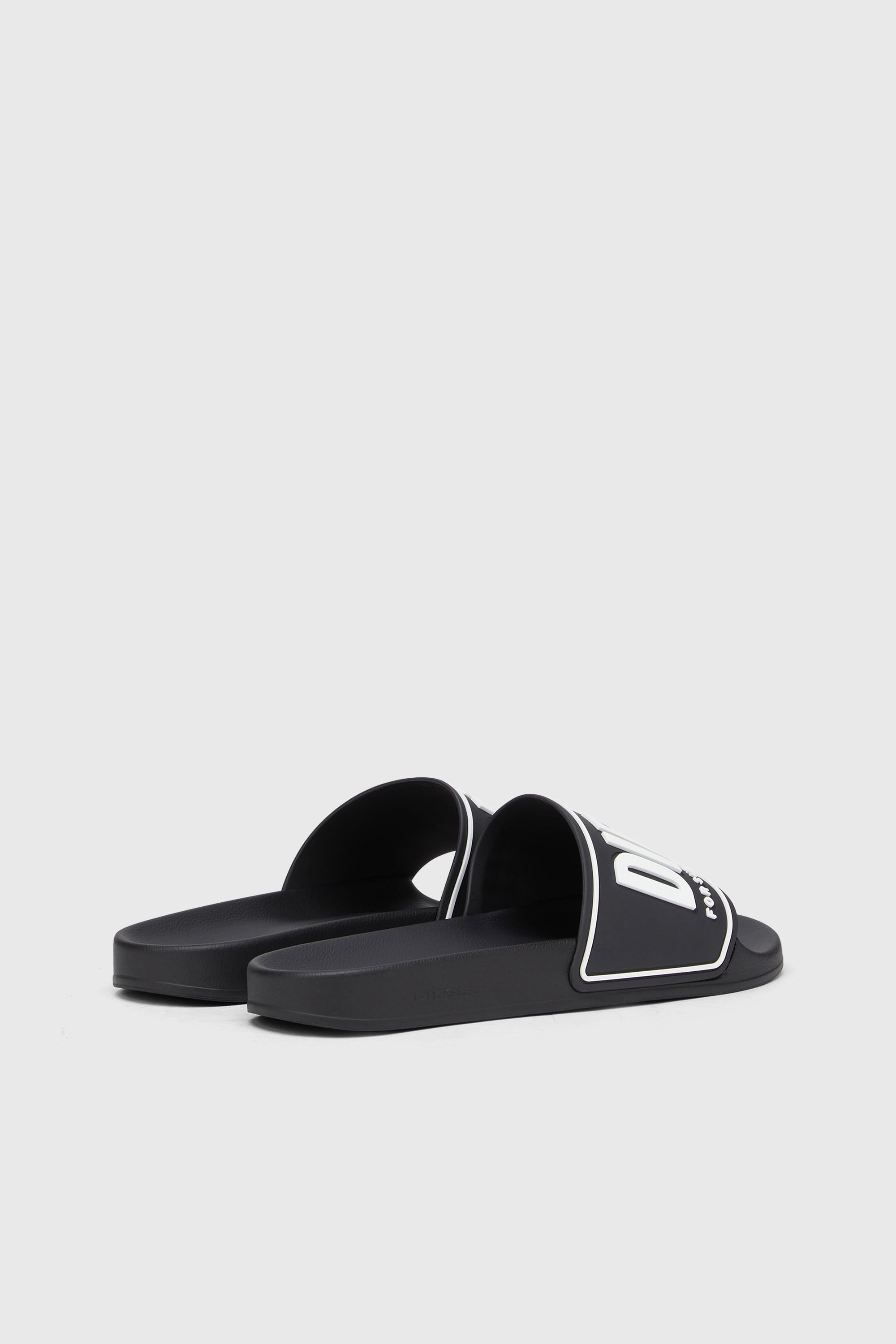 Diesel - SA-MAYEMI CC, Man's Sa-Mayemi-Pool slides with 3D logo in Black/White - 3