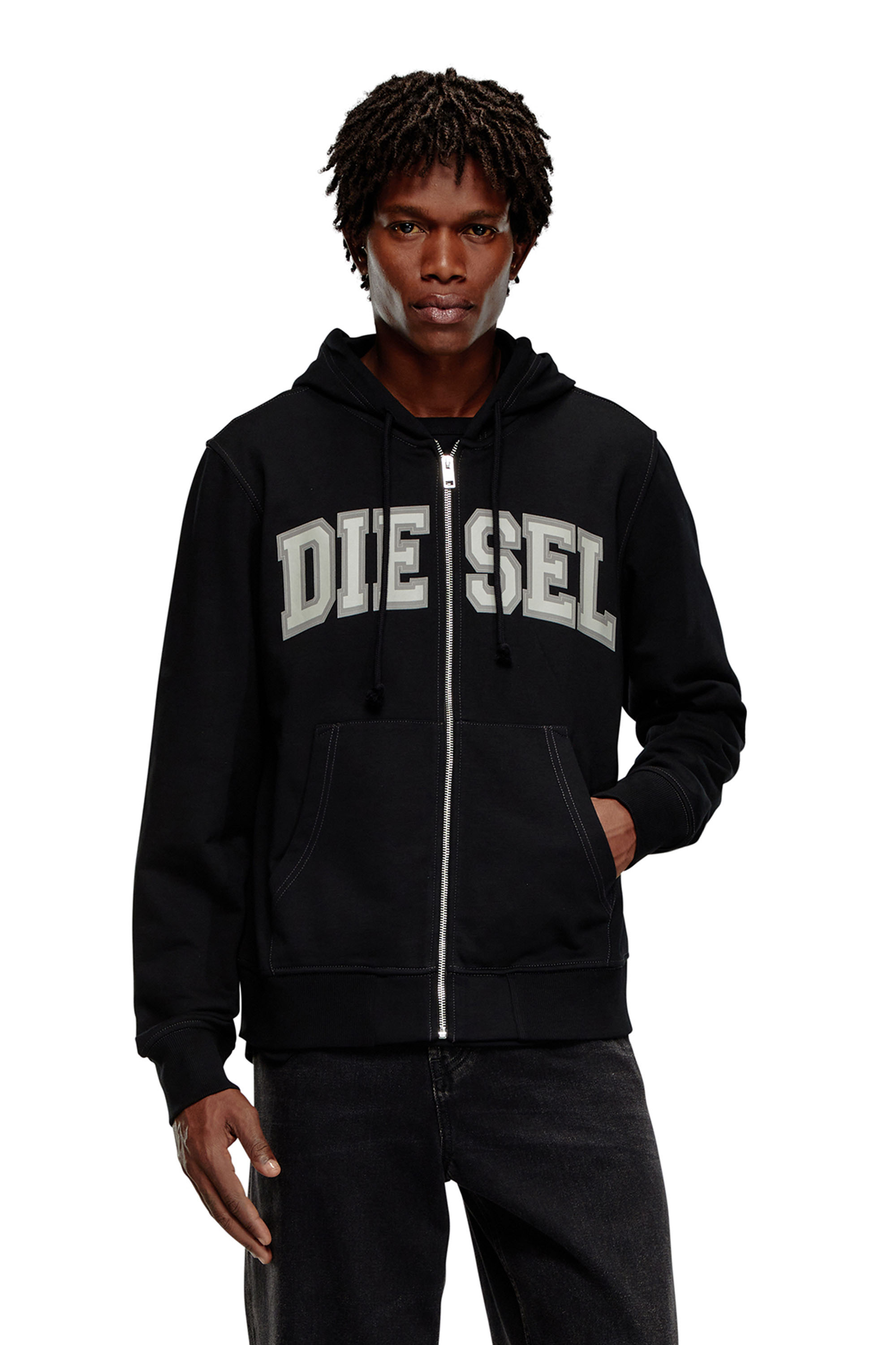 Diesel - S-GINN-HOOD-ZIP-K12, Black - Image 1