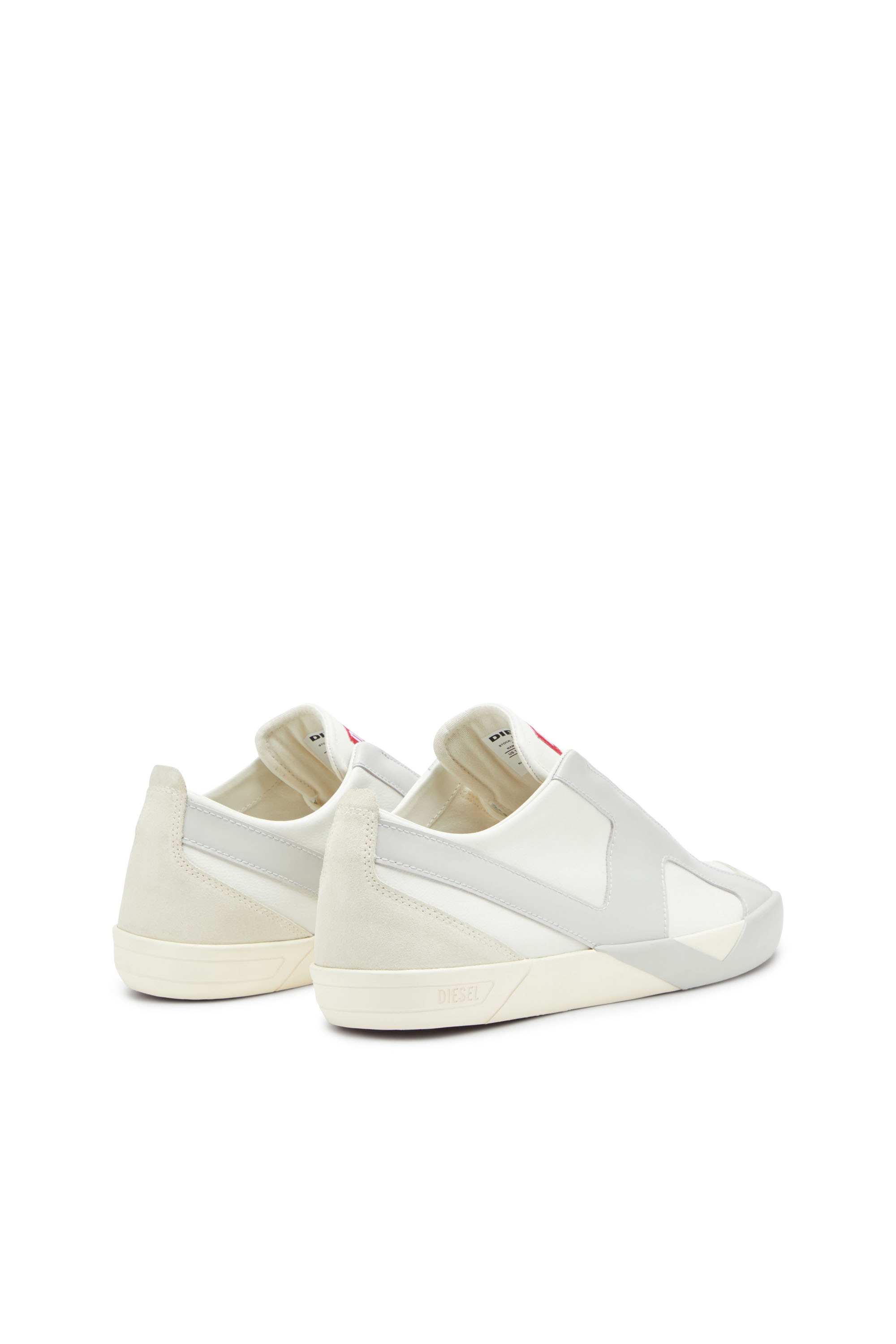 S-SLANTE-D LOW, White/Grey Diesel - S-SLANTE-D LOW, Man's S-Slante-D-Sneakers in suede and leather with D logo in White/Grey - 3