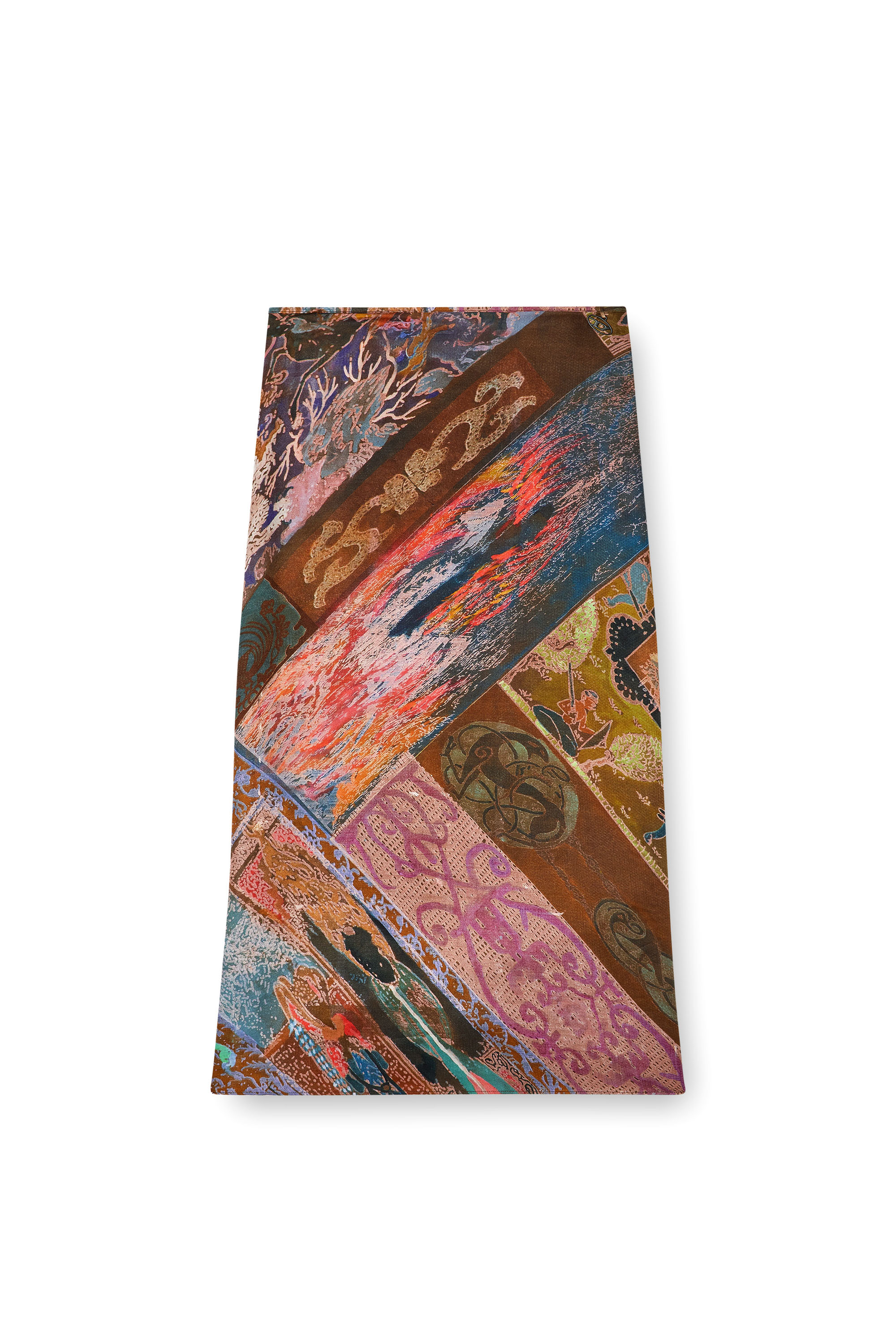 O-RCHID, Brown Diesel - O-RCHID, Woman's Viscose midi skirt with Heraldic print in Brown - 2