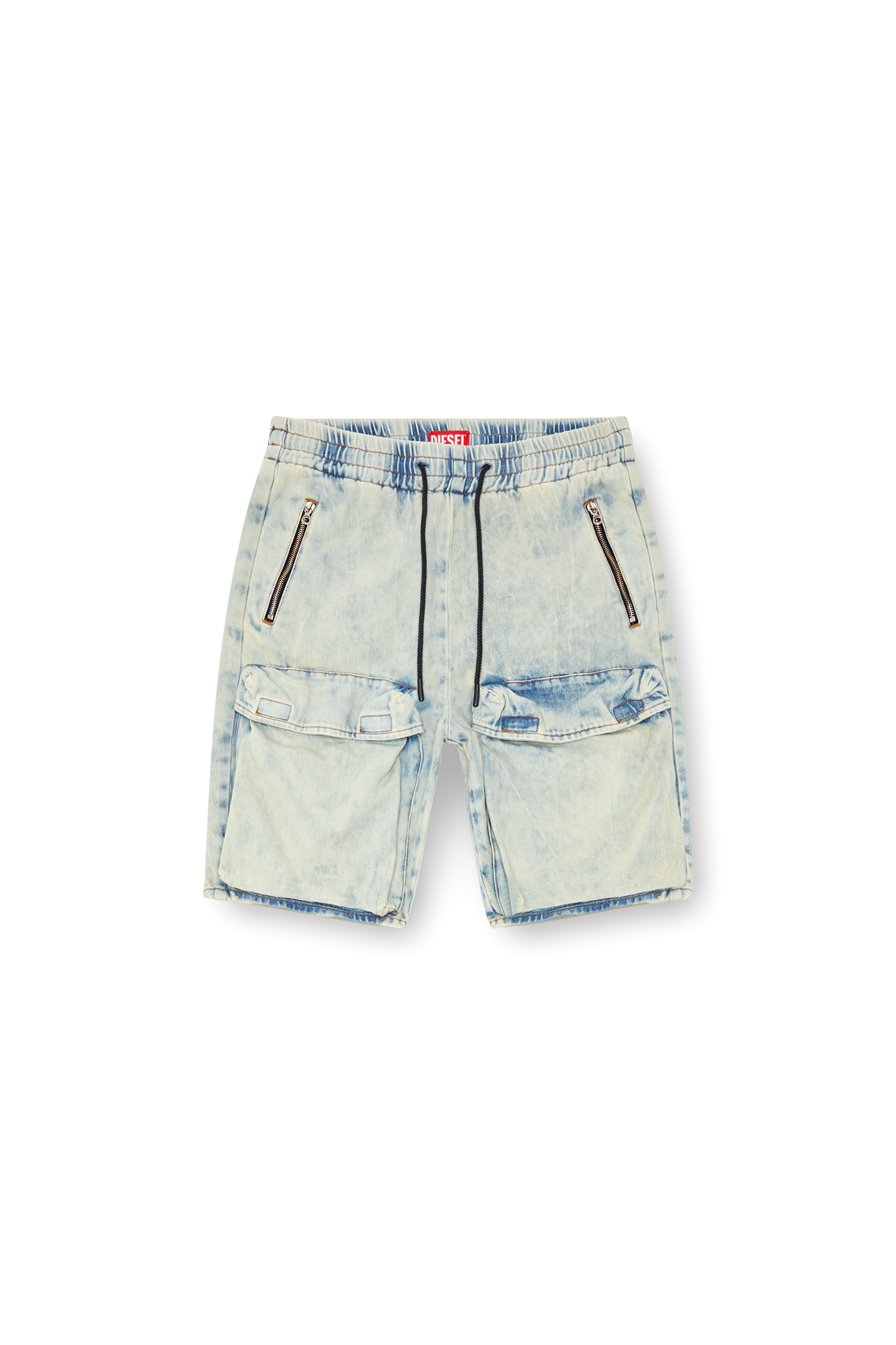 Diesel - D-RIDE-S, Woman's Denim cargo shorts in Light Blue - 5