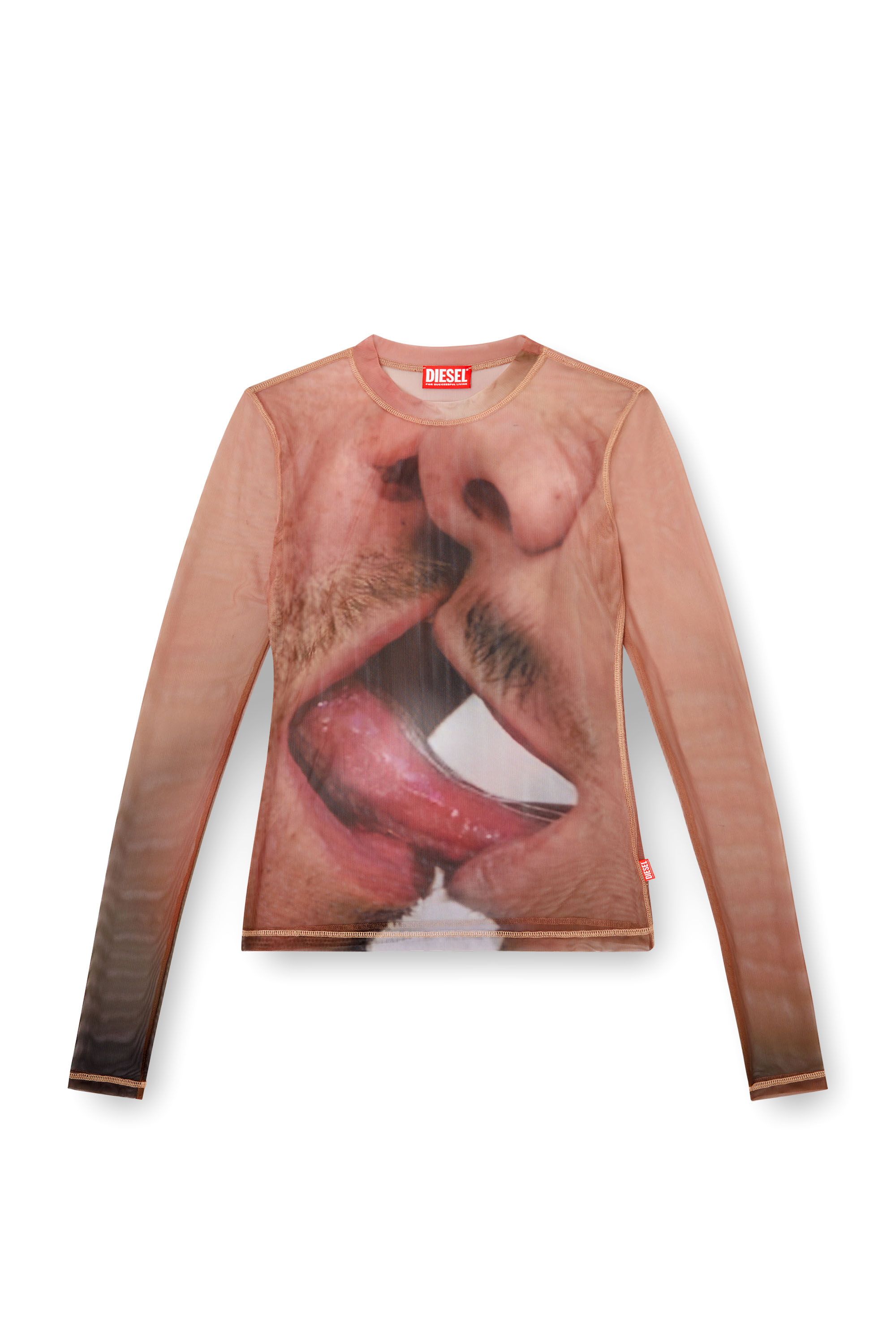 Diesel - PR-T-SIELAR-TOM25-1, Unisex's Long-sleeve top in printed technical mesh in Pink - 2