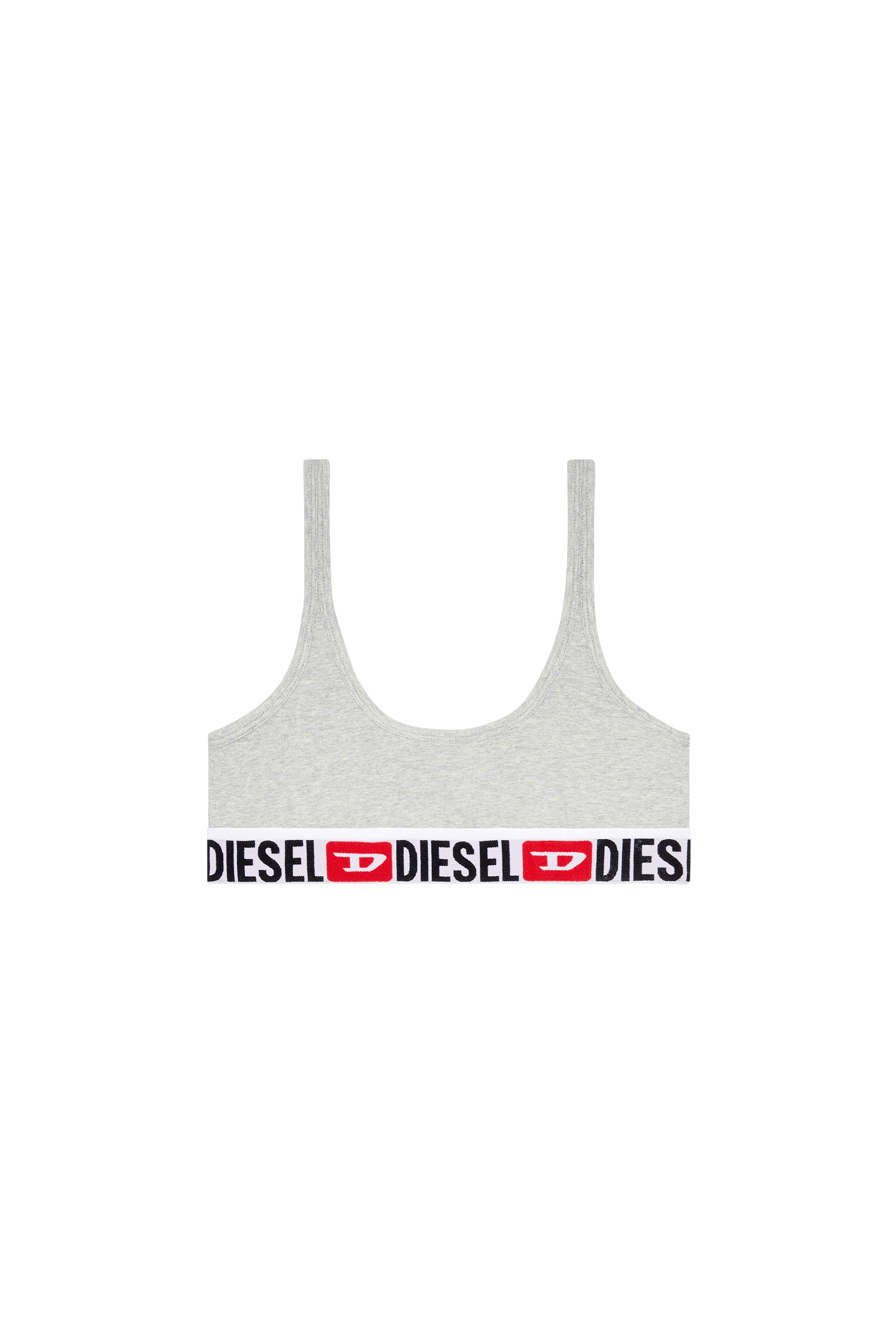 Diesel - UFSB-ORIBA, Woman's Bralette with logo band in Grey - 4