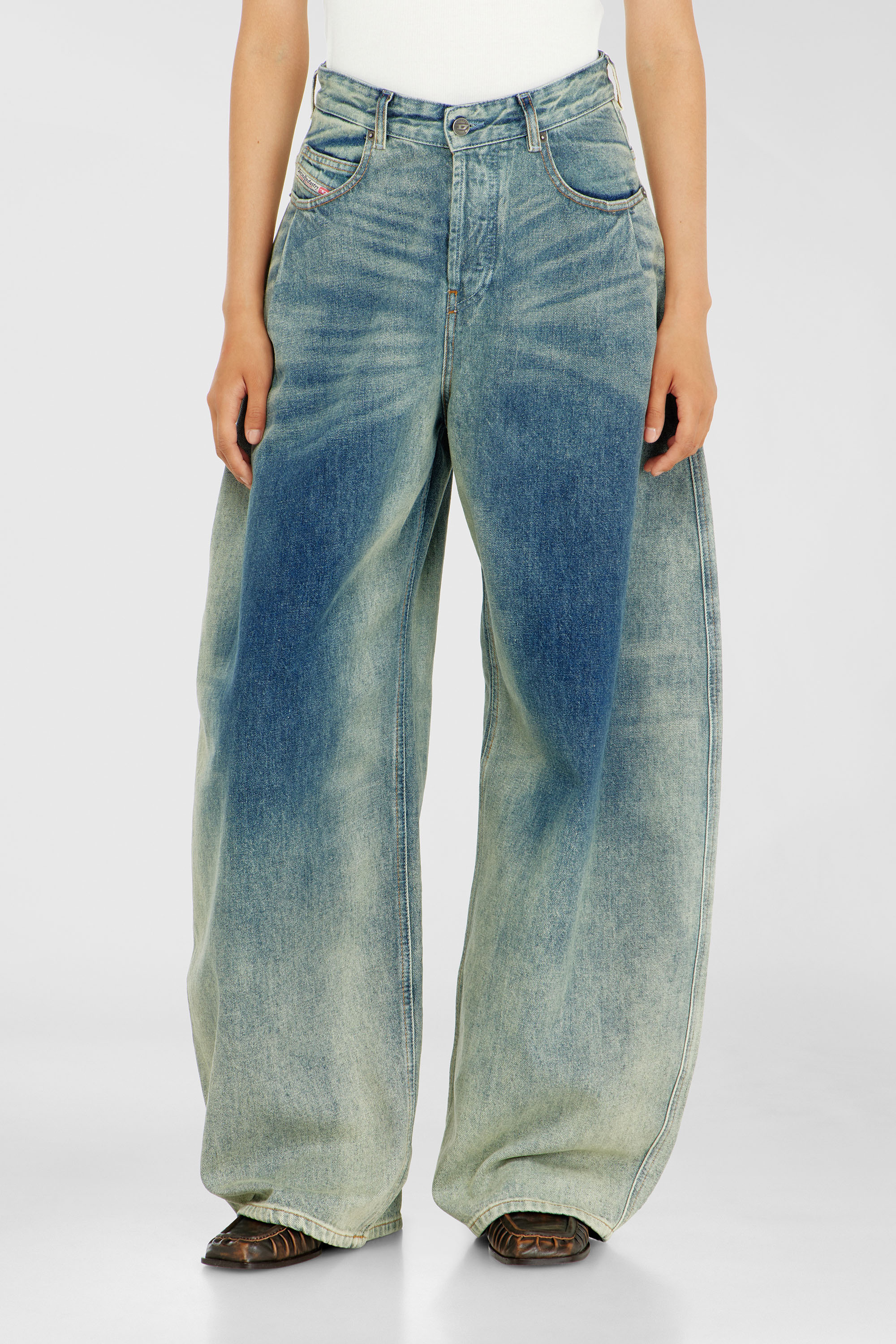 Diesel - Woman's Relaxed Jeans 1987 D-Khelz 007EF, Medium blue - 2