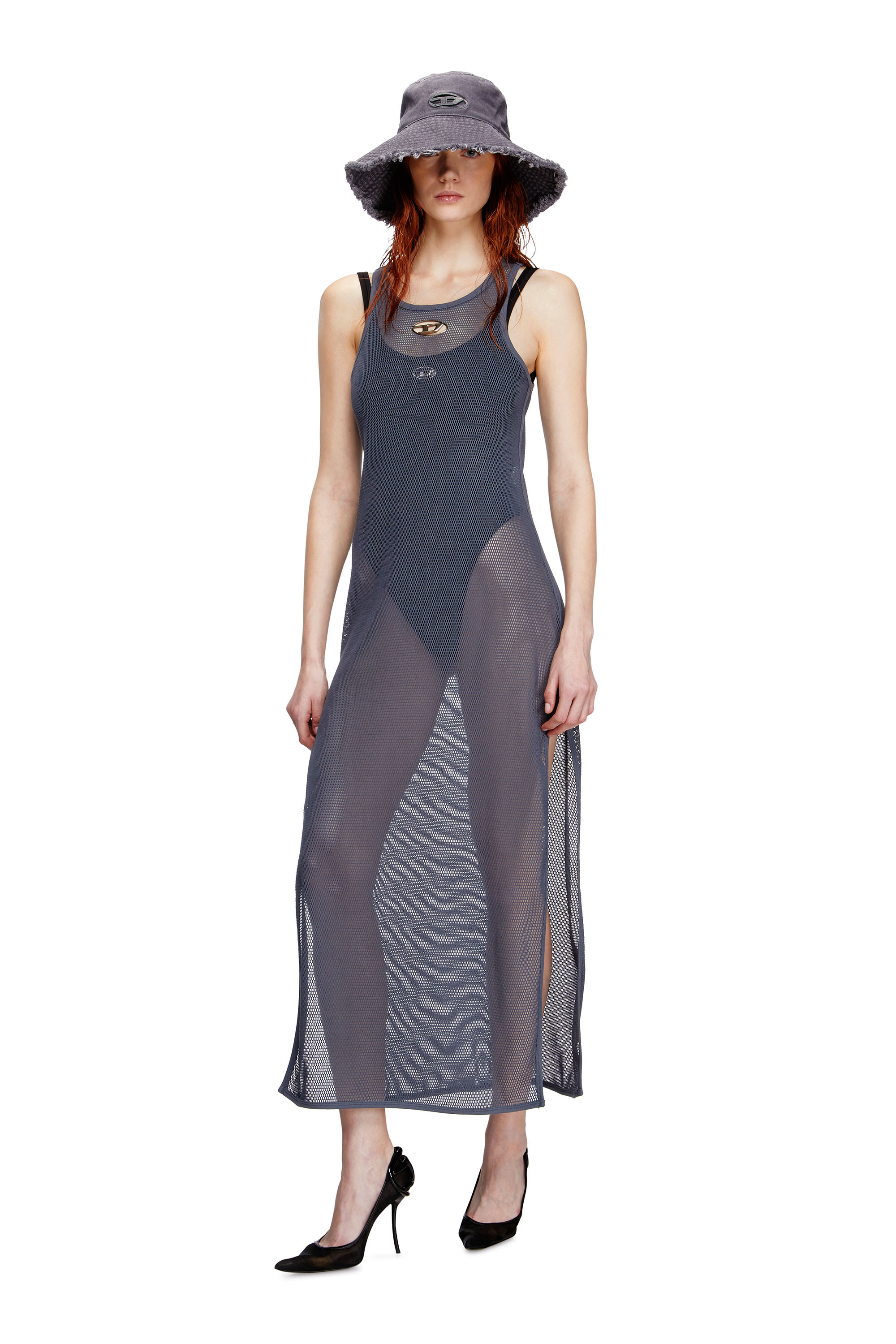 Diesel - JENNIFER-UTLT, Woman's Mesh beach cover-up in Grey - 1