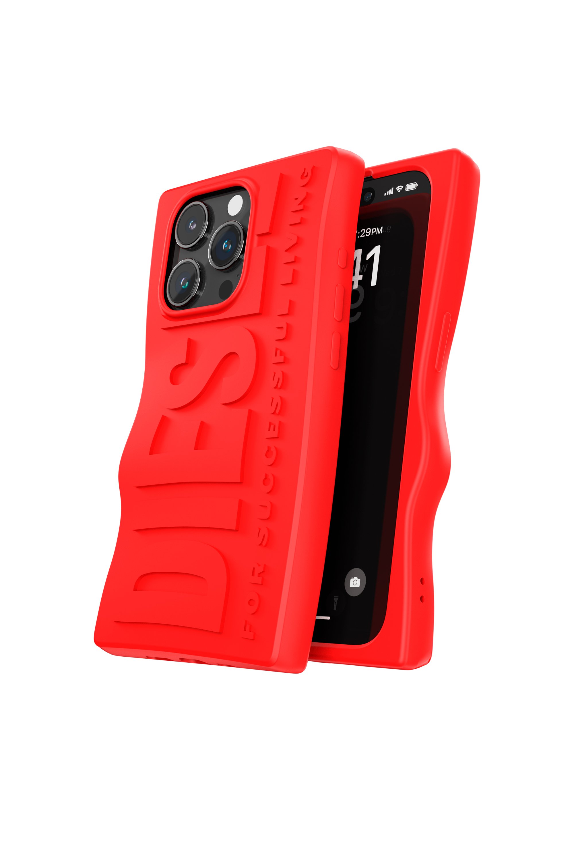 Diesel - 54117 MOULDED CASE, Unisex's D By case iP15 Pro in Red - 3