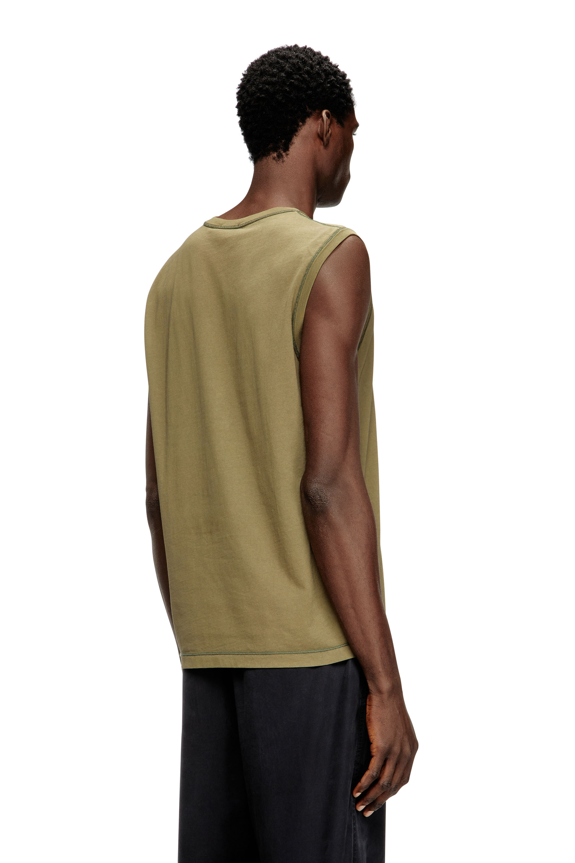 Diesel - T-BISCO-IOD, Man's Sleeveless cotton top with metallic Oval D in null - 4