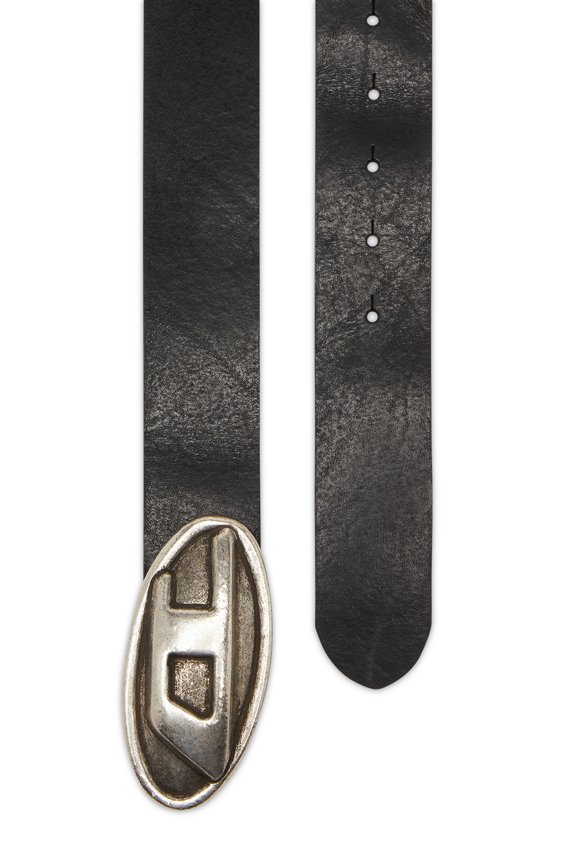 Diesel - B-DOUBLE D, Man's 4 cm belt with Oval D buckle in Black - 2