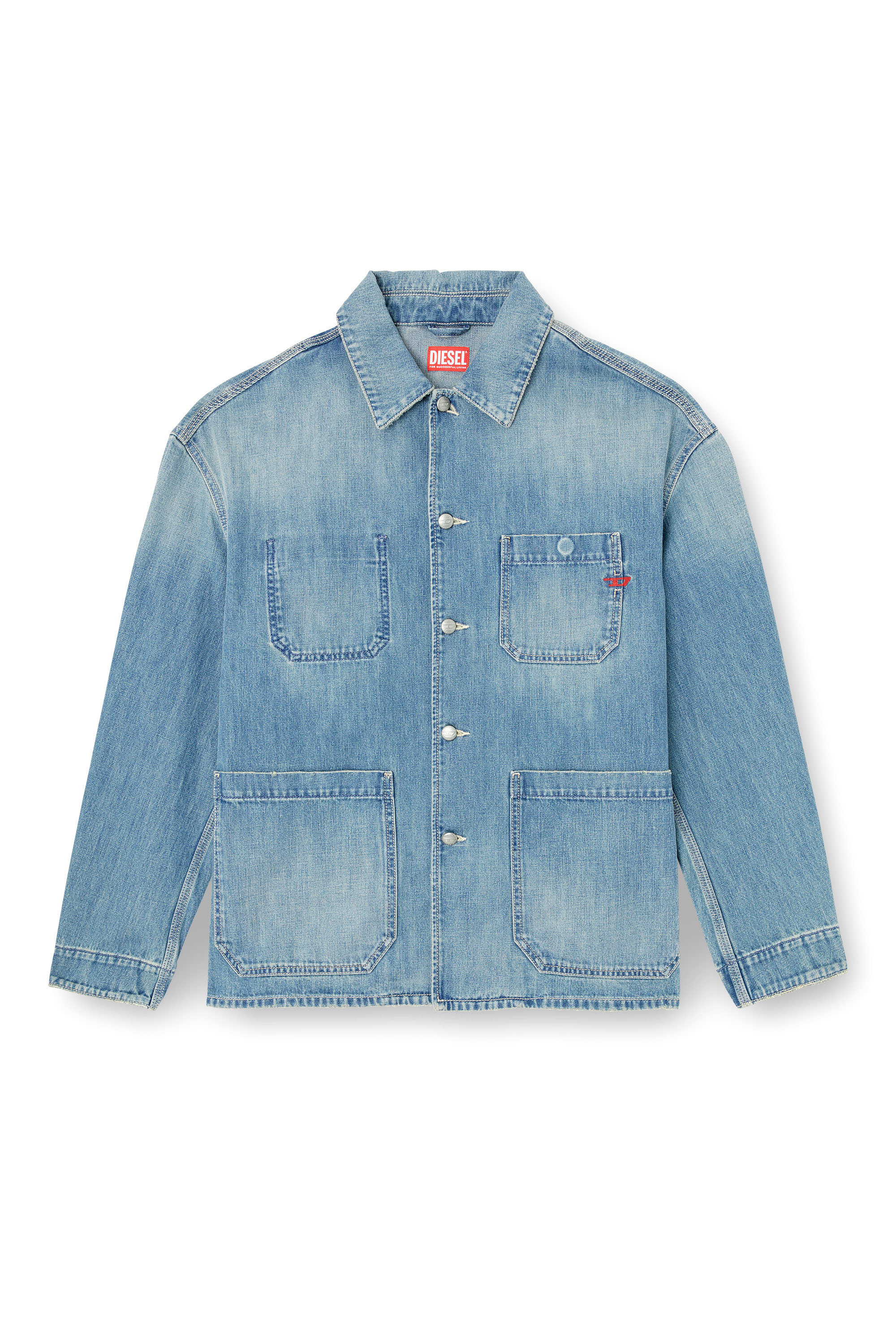 Diesel - D-STACK-U, Unisex's Utility-style denim jacket in Medium blue - 4
