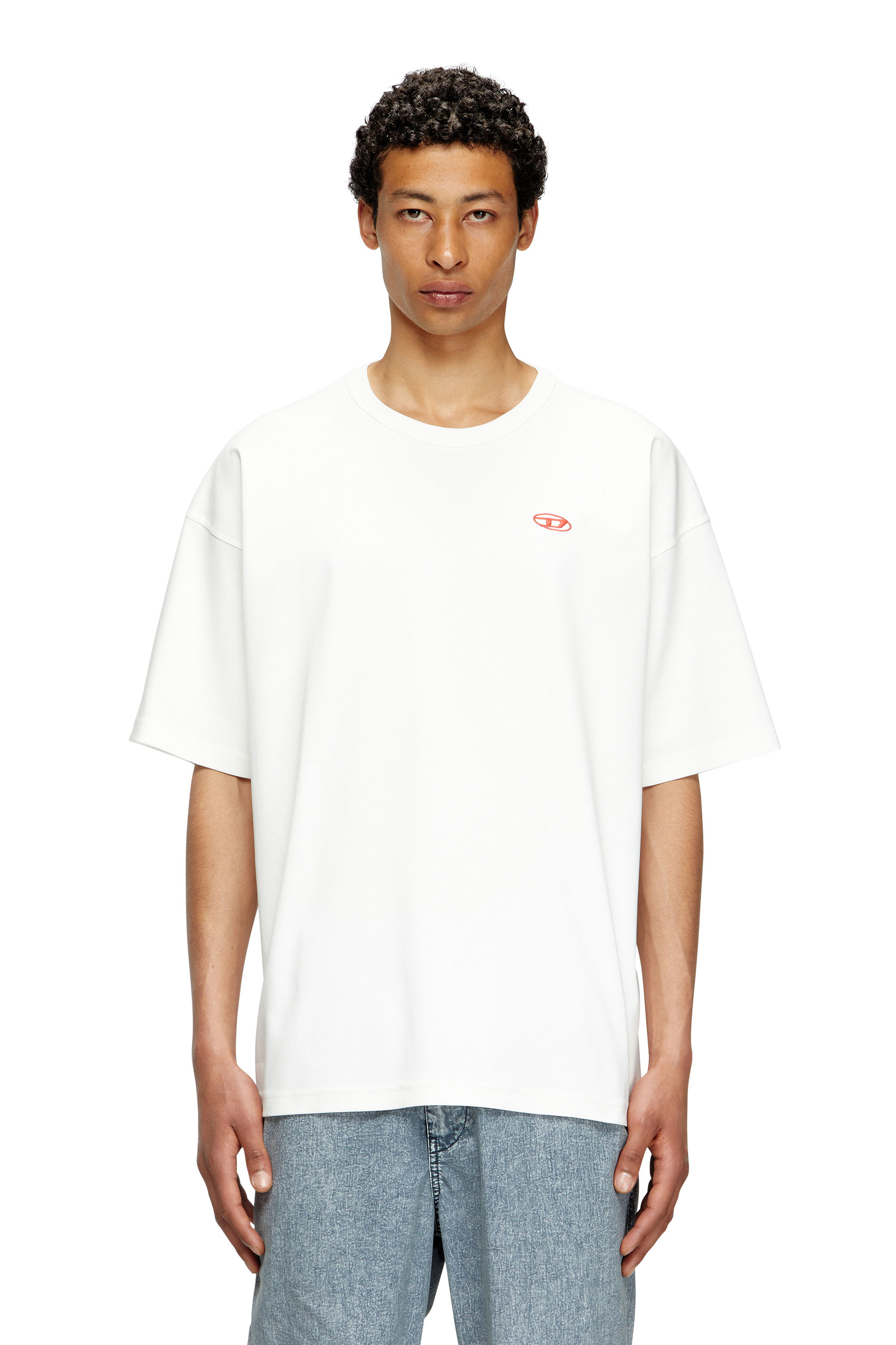 Diesel - T-BOXT-T6, Man's T-shirt with red Oval D in White - 3