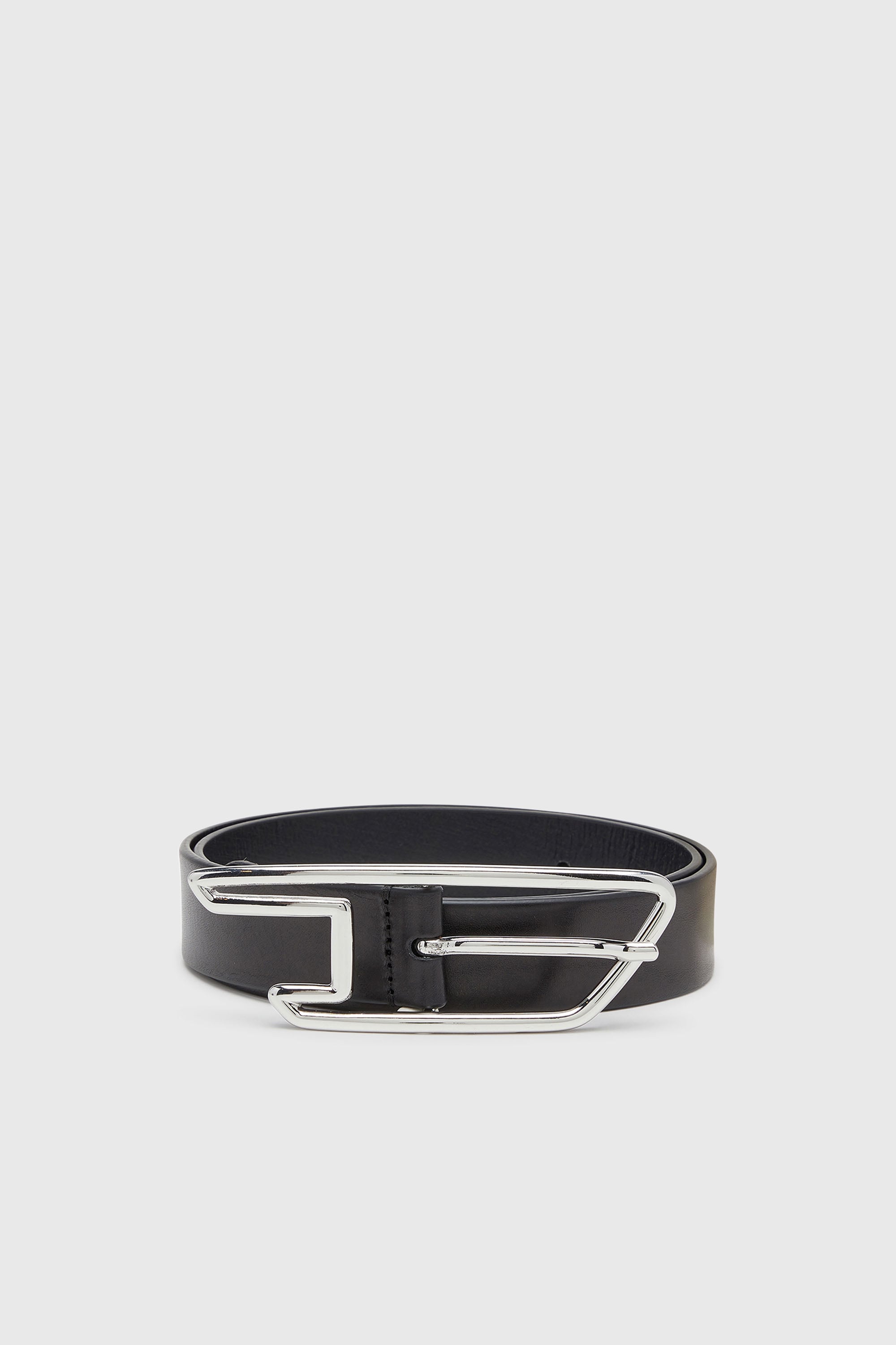 Diesel - B-D LINE W 30, Woman's 3cm belt in pull-up leather in Black - 1