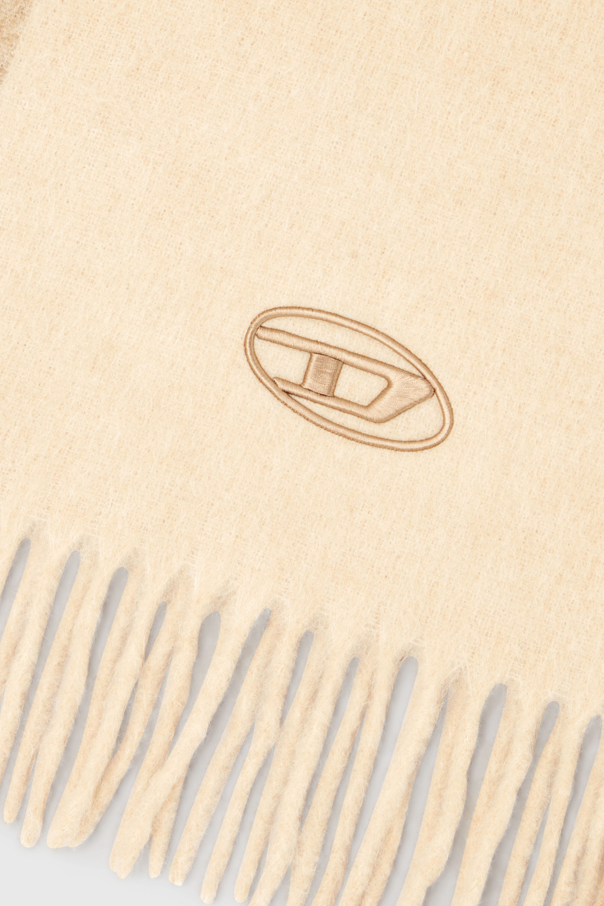 Diesel - S-OLID, Man's Wool-blend scarf with contrast stripes in Beige - 3