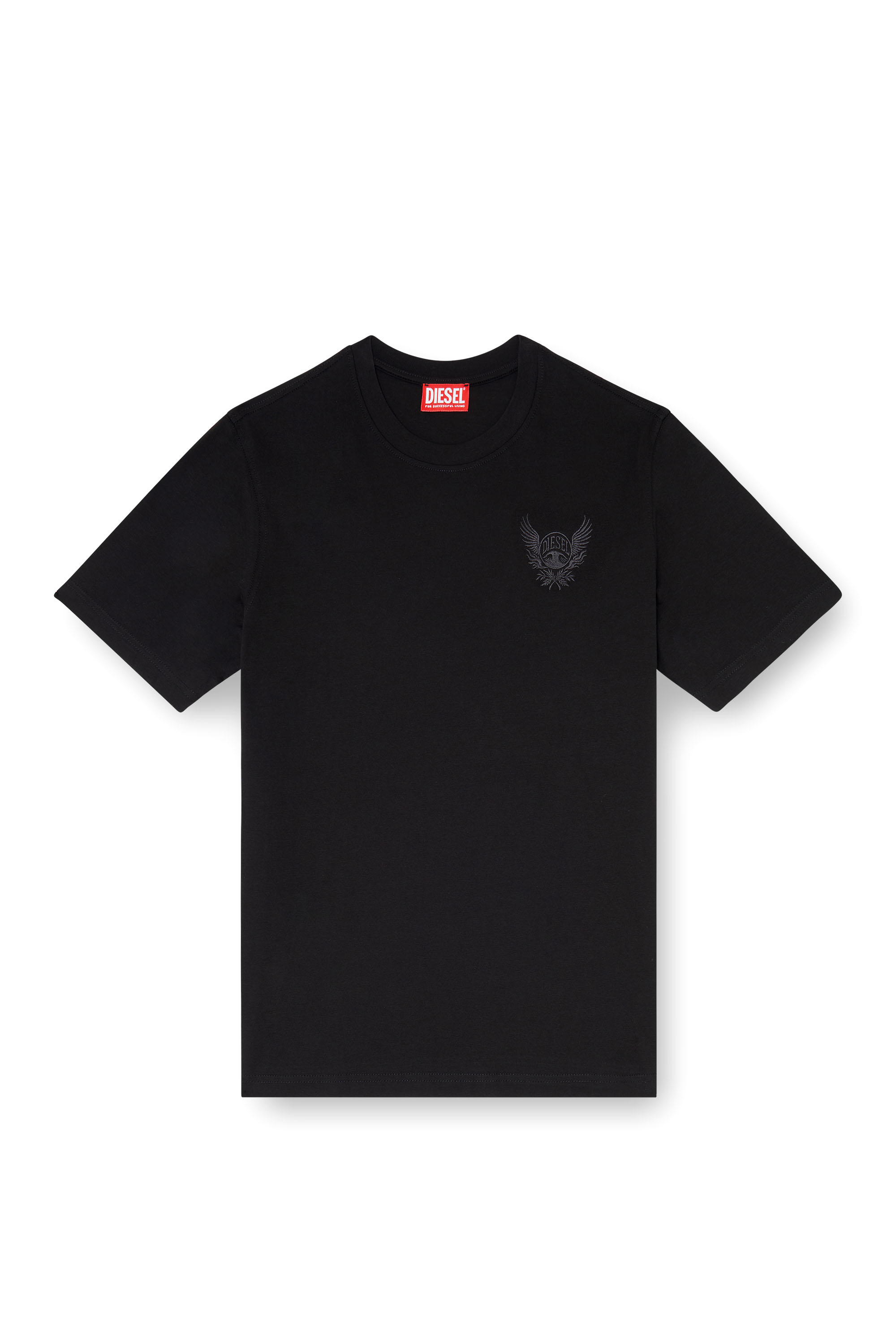 Diesel - T-ADJUST-AA8, Man's Cotton T-shirt with chest logo motif in Black - 3